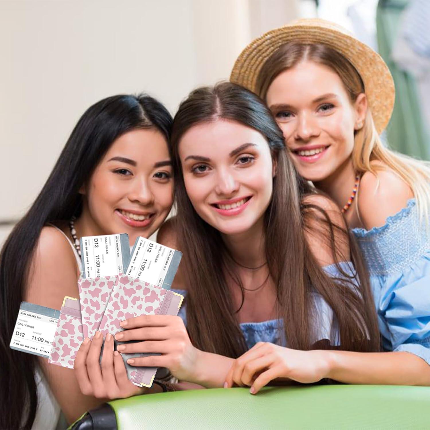 Funda para Pasaporte Kakurookie con Bloqueo RFID - Vaca Rosa