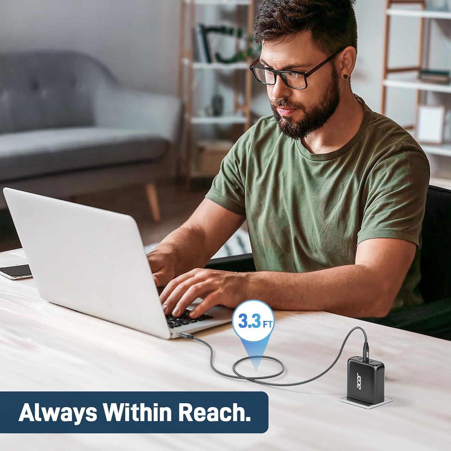 Cable USB C Acer OCB248 100W 1.0m Carga Rápida Nylon