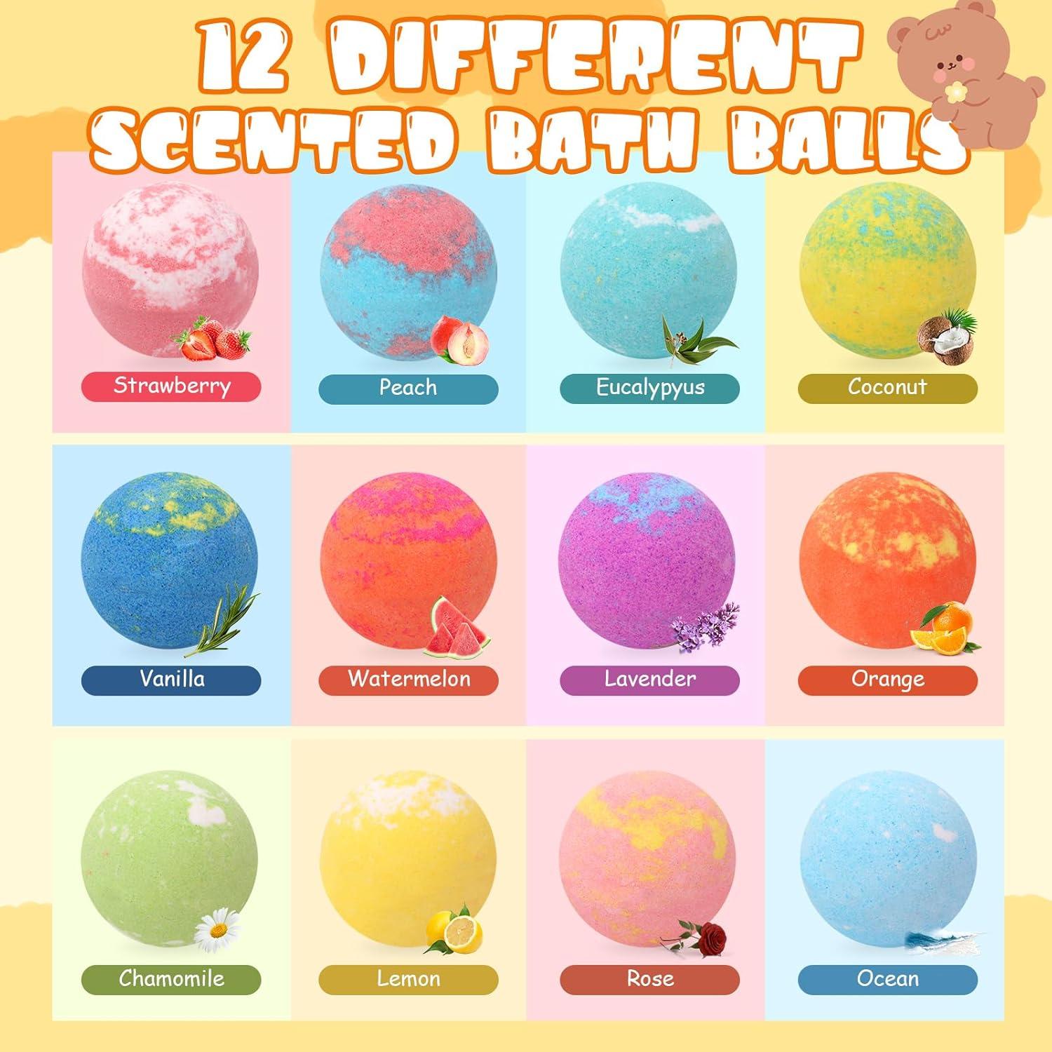 Set de 12 Bombas de Baño Orgánicas HAPGFS con Juguetes Sorpresa