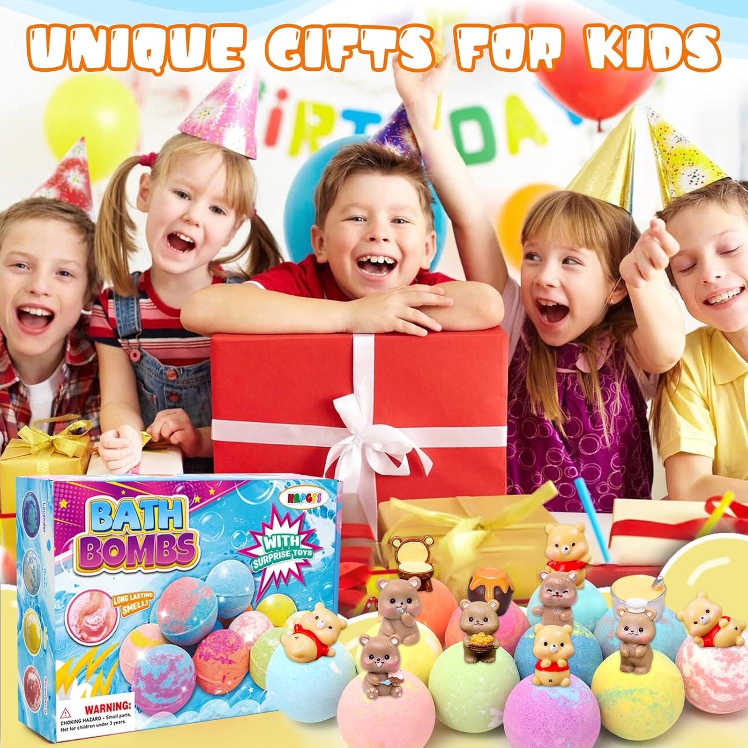 Set de 12 Bombas de Baño Orgánicas HAPGFS con Juguetes Sorpresa