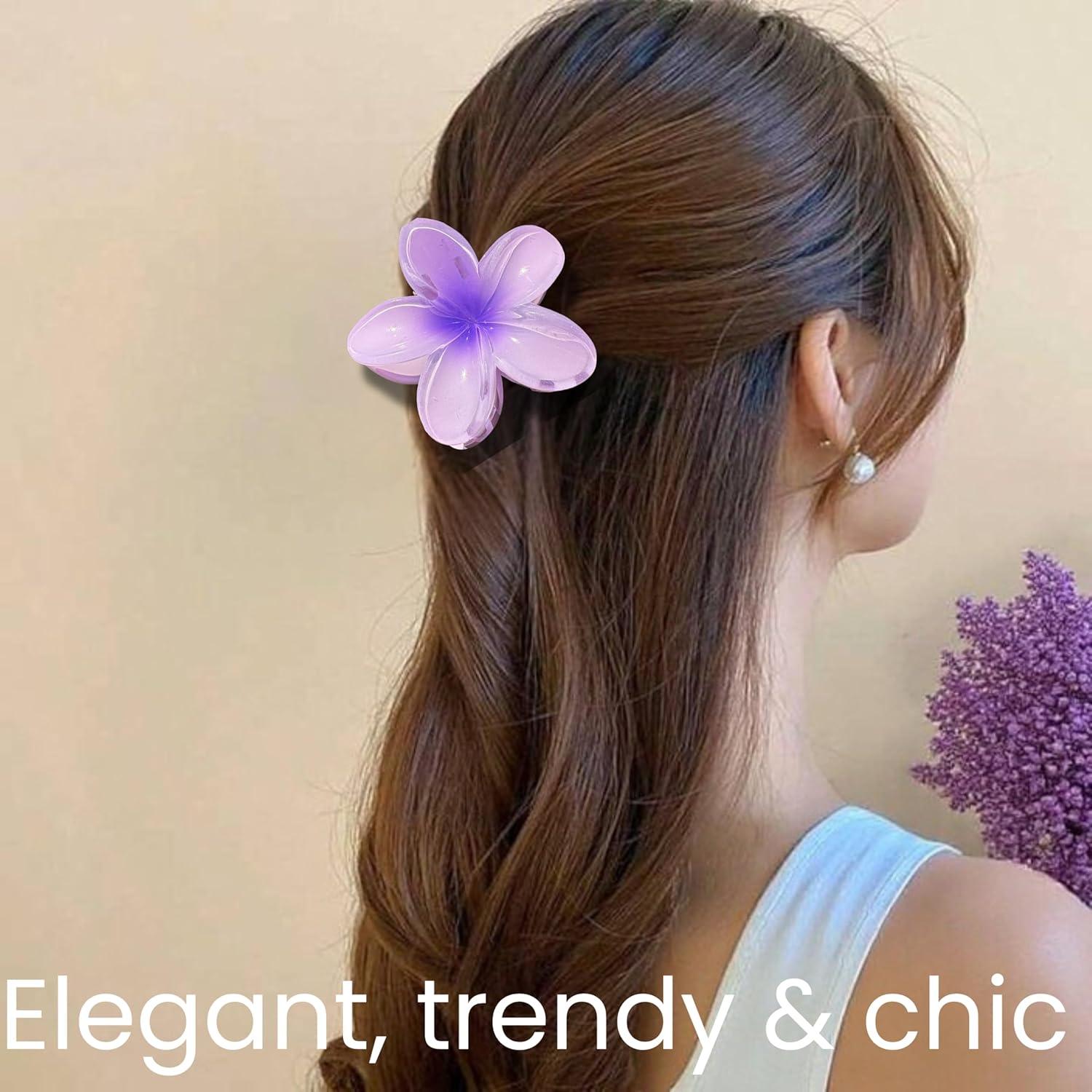 Pinzas para Cabello Luvearo Flor de Hibisco 4 Piezas