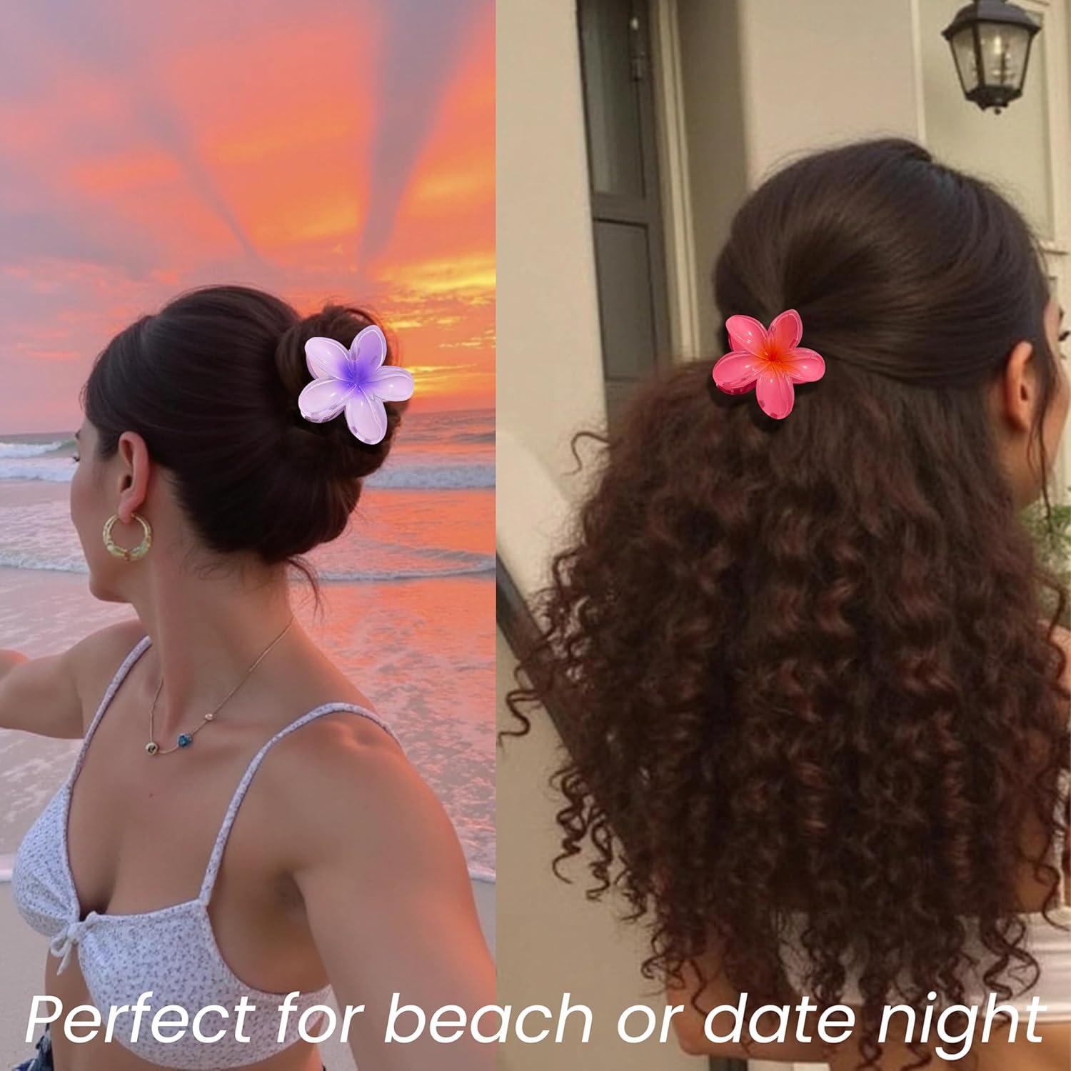 Pinzas para Cabello Luvearo Flor de Hibisco 4 Piezas