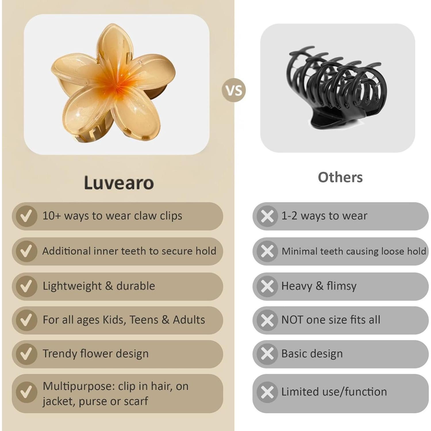 Pinzas para Cabello Luvearo Flor de Hibisco 4 Piezas