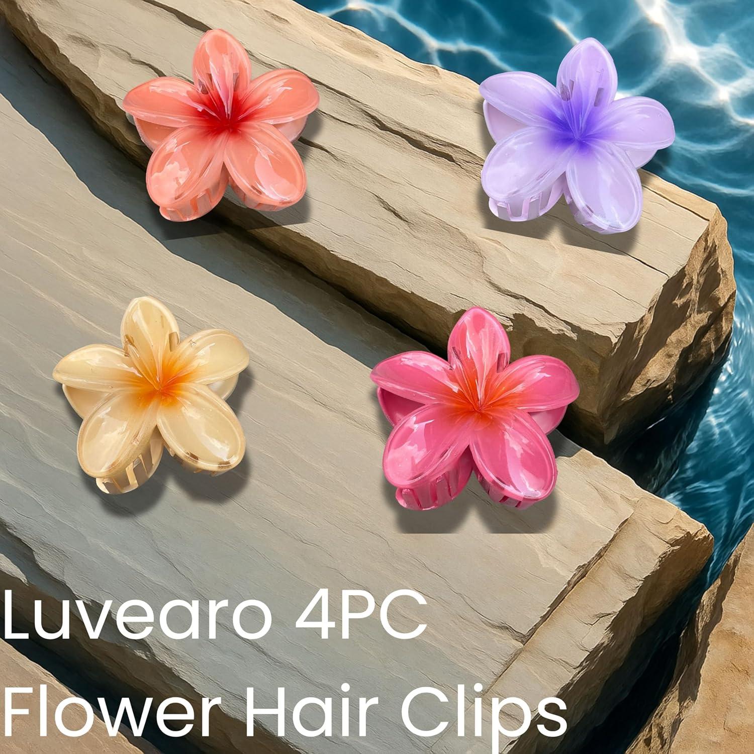Pinzas para Cabello Luvearo Flor de Hibisco 4 Piezas