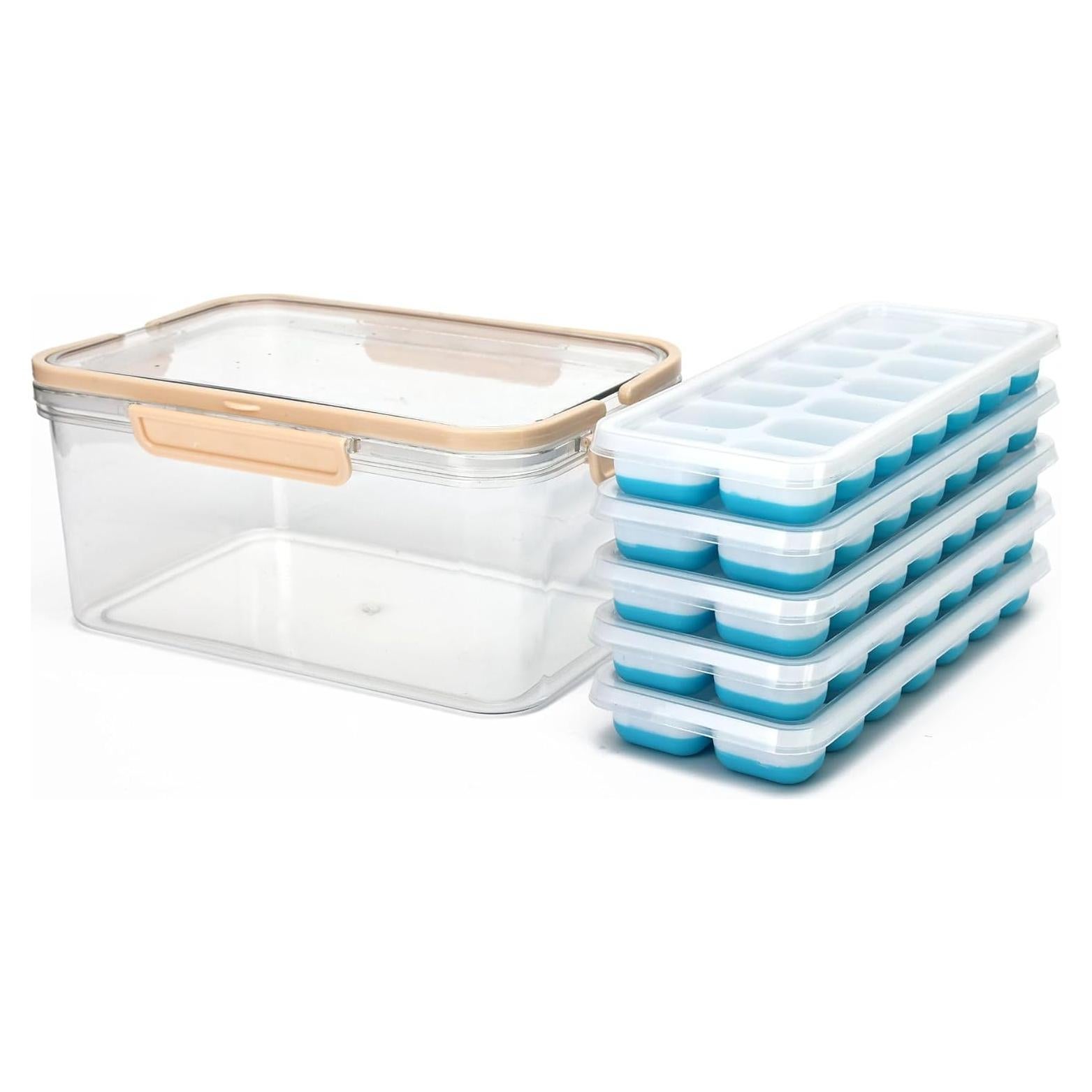 Bandeja de Hielo con Tapa MBHTZJ - 5 Piezas Silicona Azul