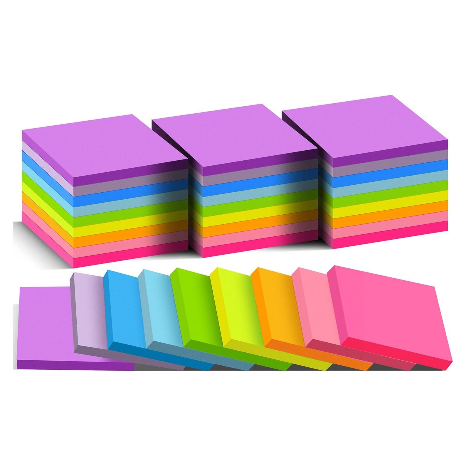 Paquete de 36 Notas Adhesivas VIPSTAR 7.62x7.62 cm 9 Colores