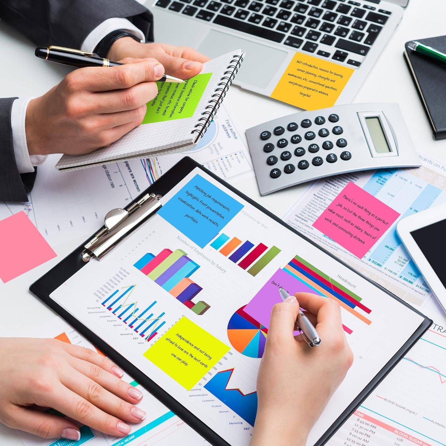 Paquete de 36 Notas Adhesivas VIPSTAR 7.62x7.62 cm 9 Colores