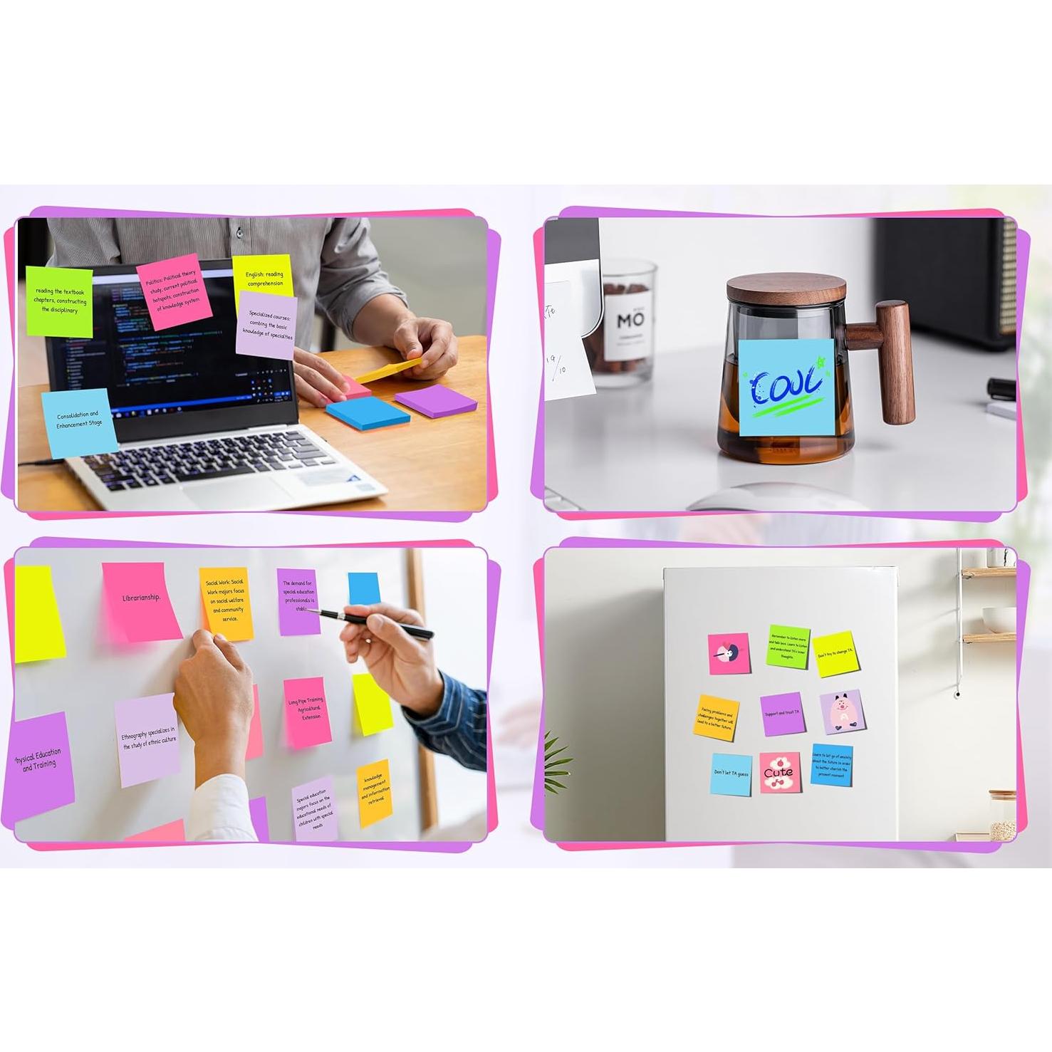 Paquete de 36 Notas Adhesivas VIPSTAR 7.62x7.62 cm 9 Colores