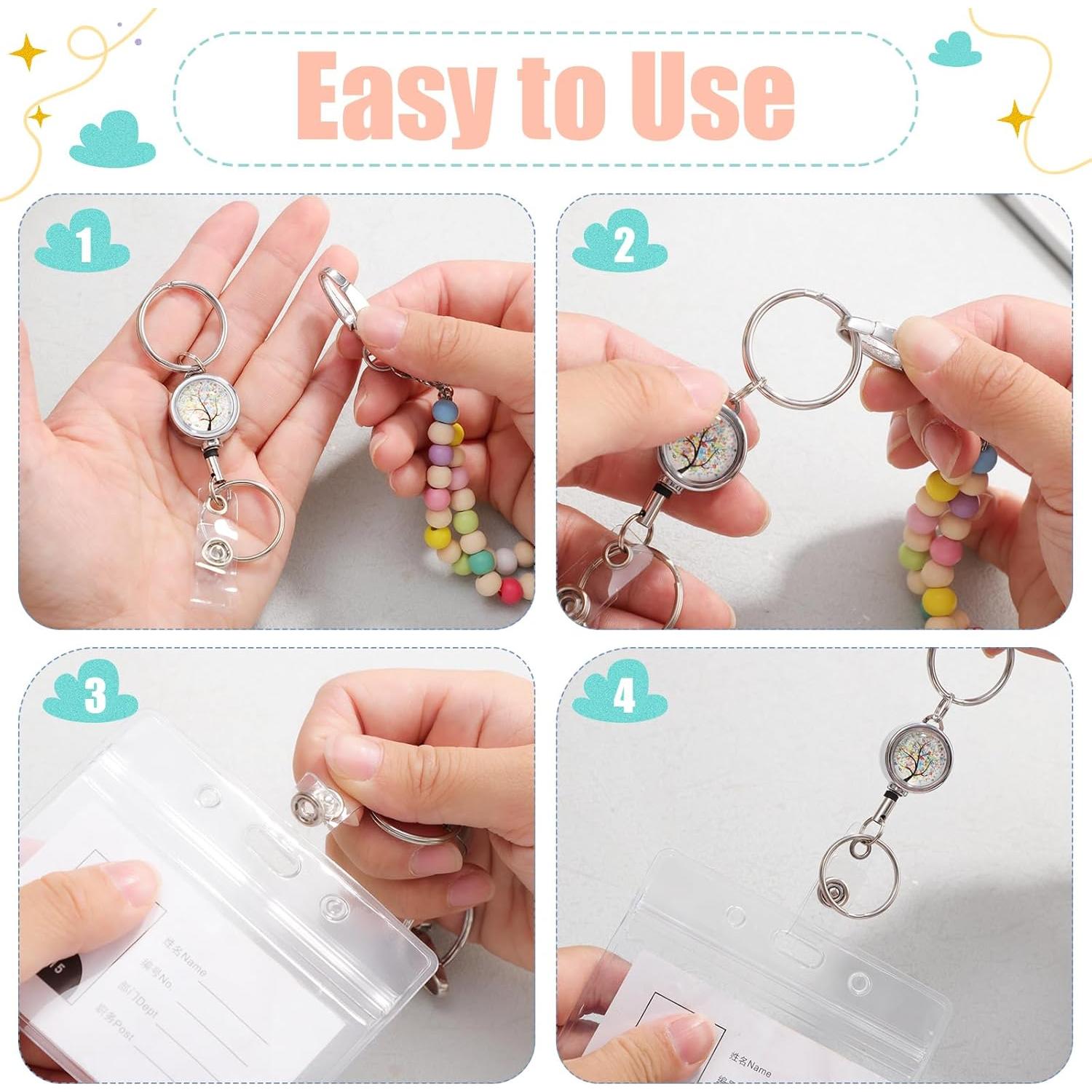 Lanyard Retráctil BESARME con Portatarjetas Colorido 41 cm