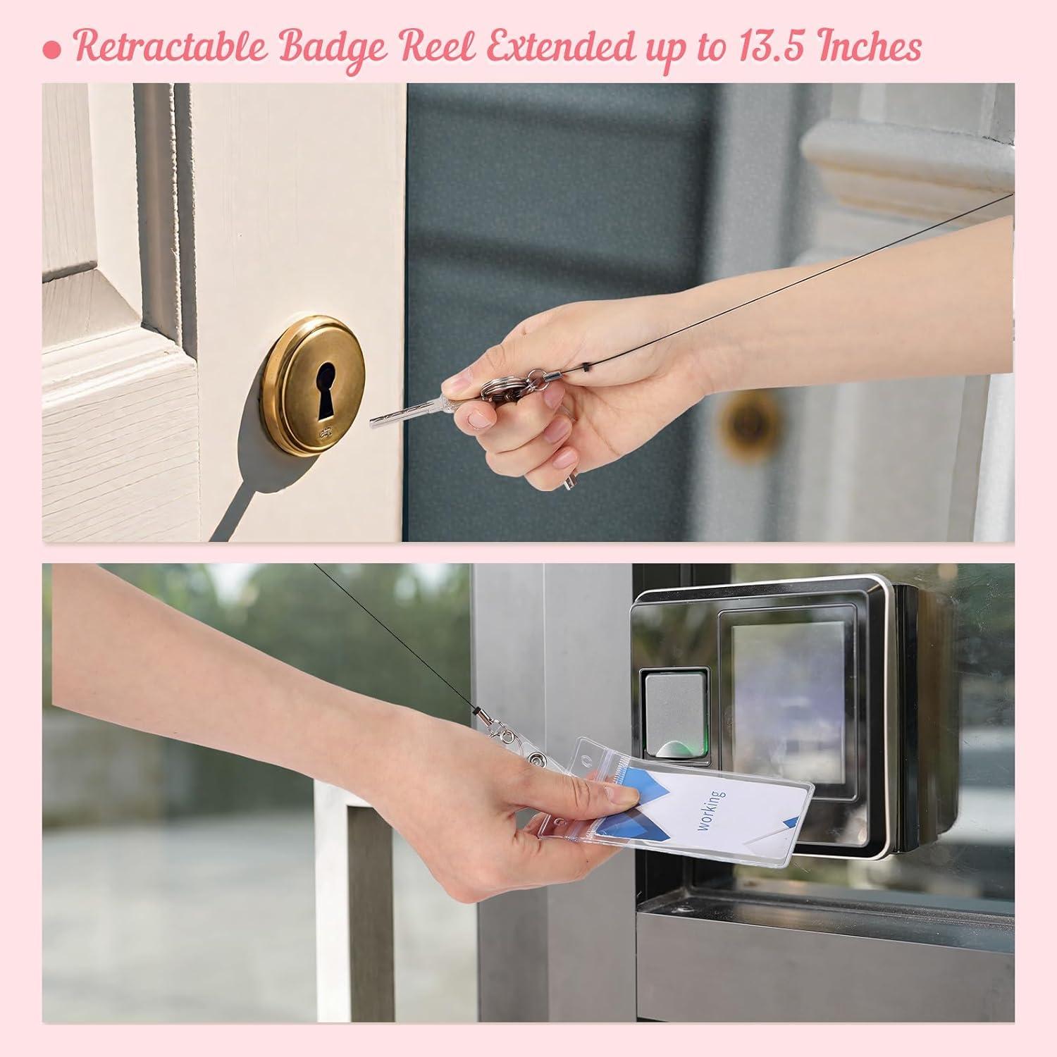 Lanyard Retráctil BESARME con Portatarjetas Colorido 41 cm