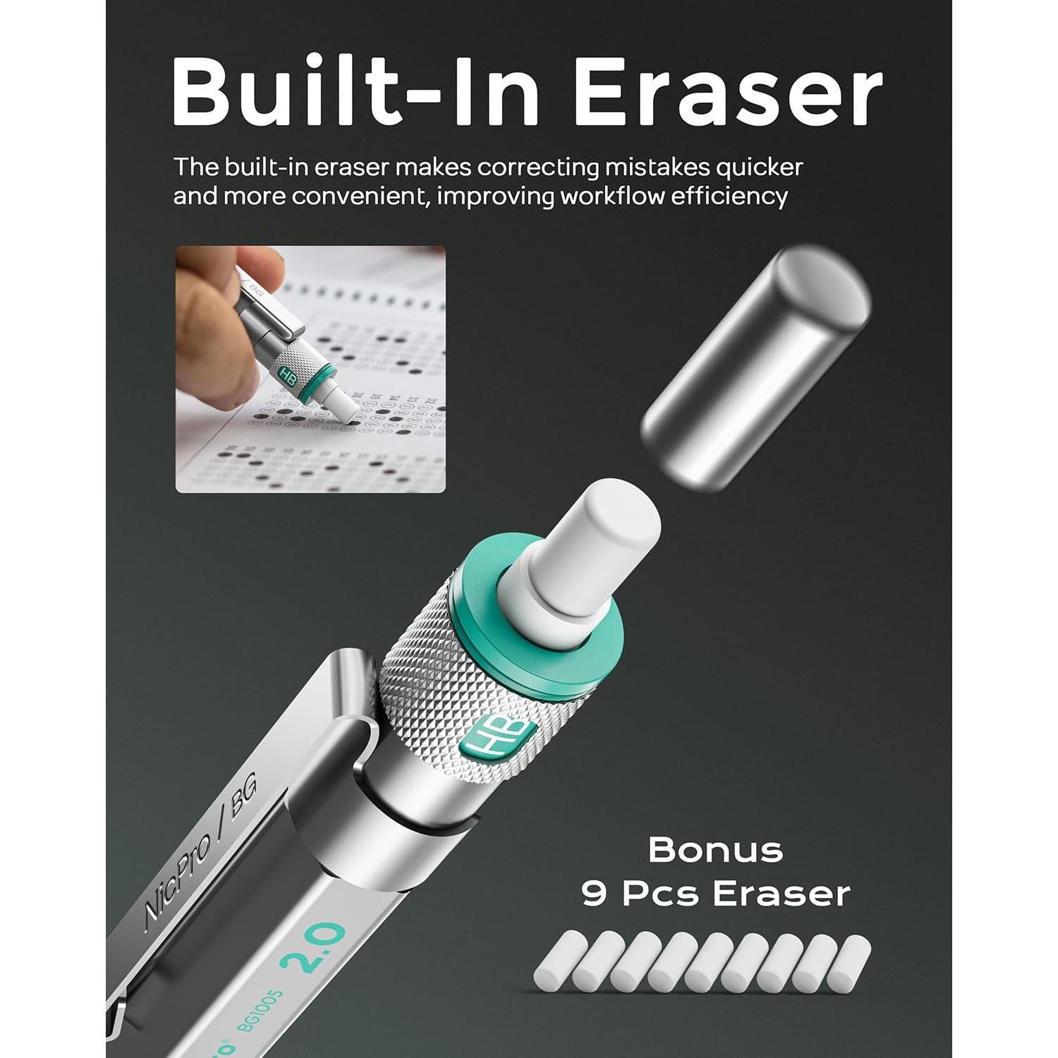 Conjunto de Lápices Mecánicos Nicpro 2mm con Estuche y Recargas