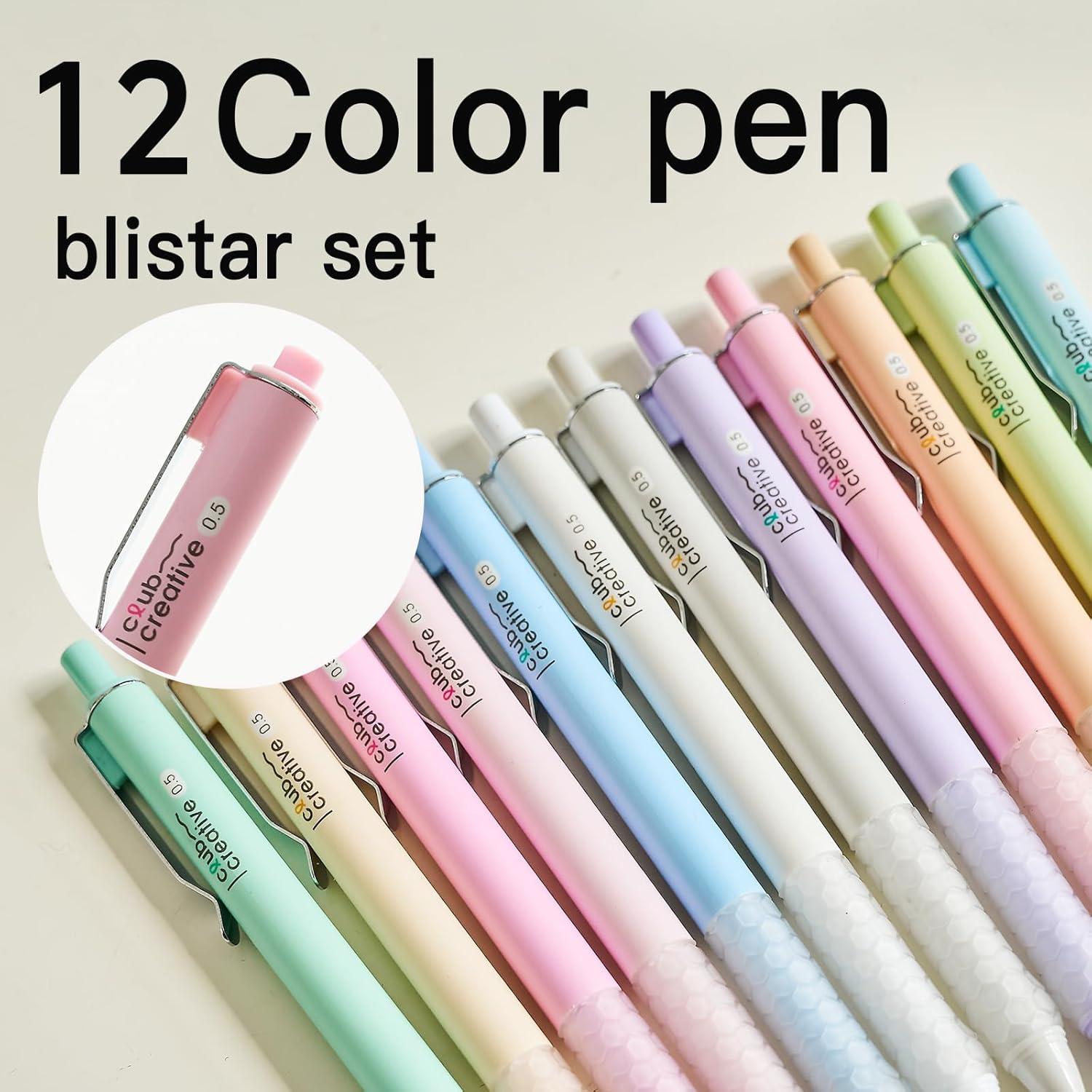 Set de 12 Bolígrafos de Gel LuminoMei 0.5mm Tinta Negra