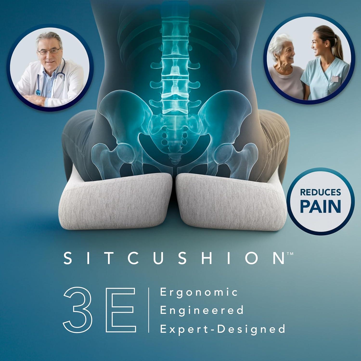 Cojín Ergonómico SitCushion Extra Grande para Coccix y Espalda