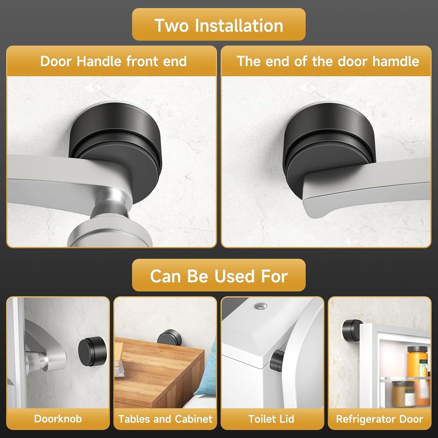 Tope de puerta Brieieziy negro con absorción de impactos 3.5 cm