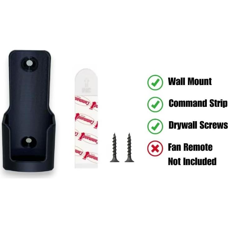 Soporte de Pared para Control Remoto Ventilador Hampton Bay Negro