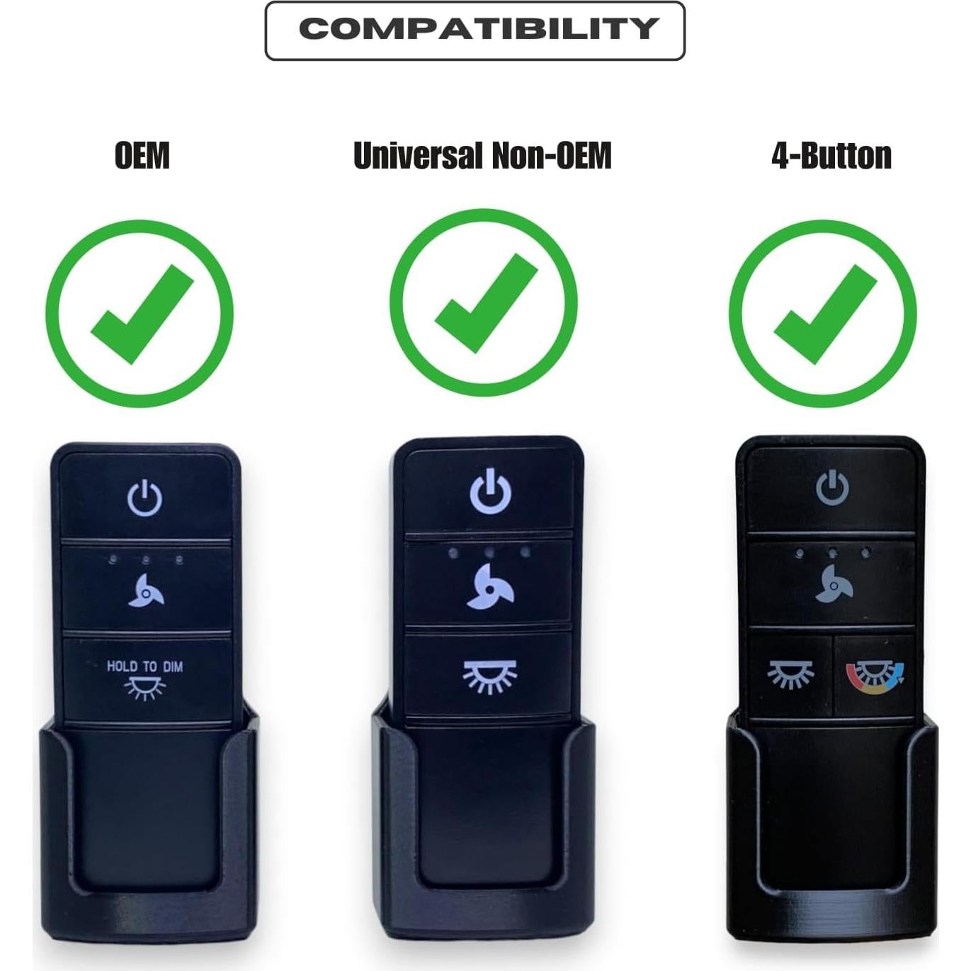 Soporte de Pared para Control Remoto Ventilador Hampton Bay Negro