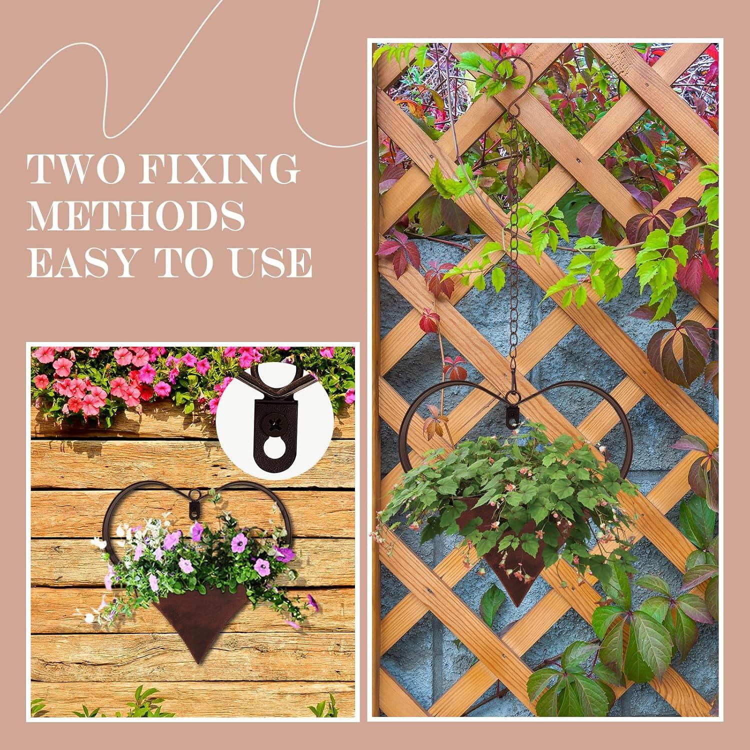 Soportes de Plantas Colgantes Romooa en Forma de Corazón - 2 Piezas
