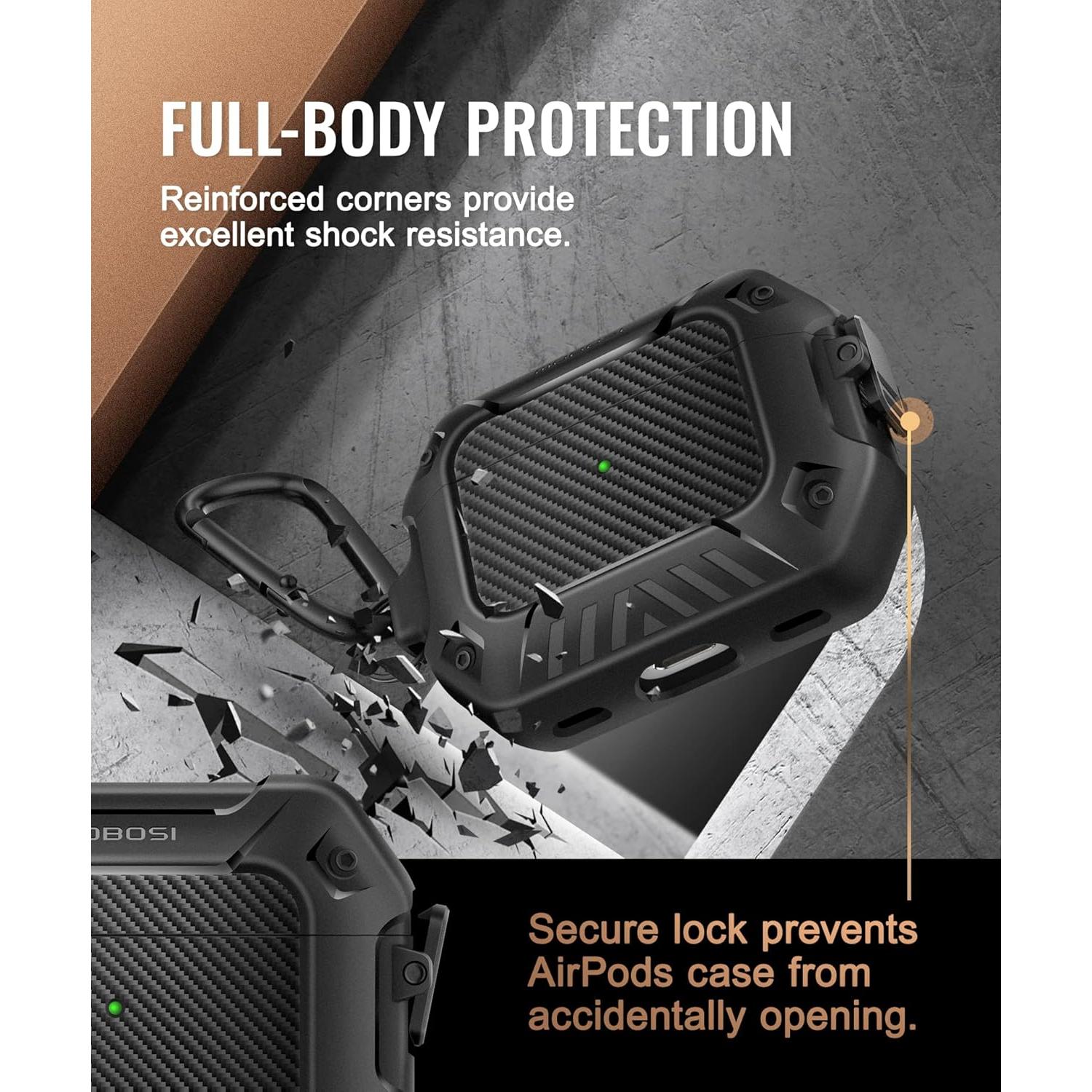 Funda protectora MOBOSI para AirPods Pro 2ª/1ª generación negra