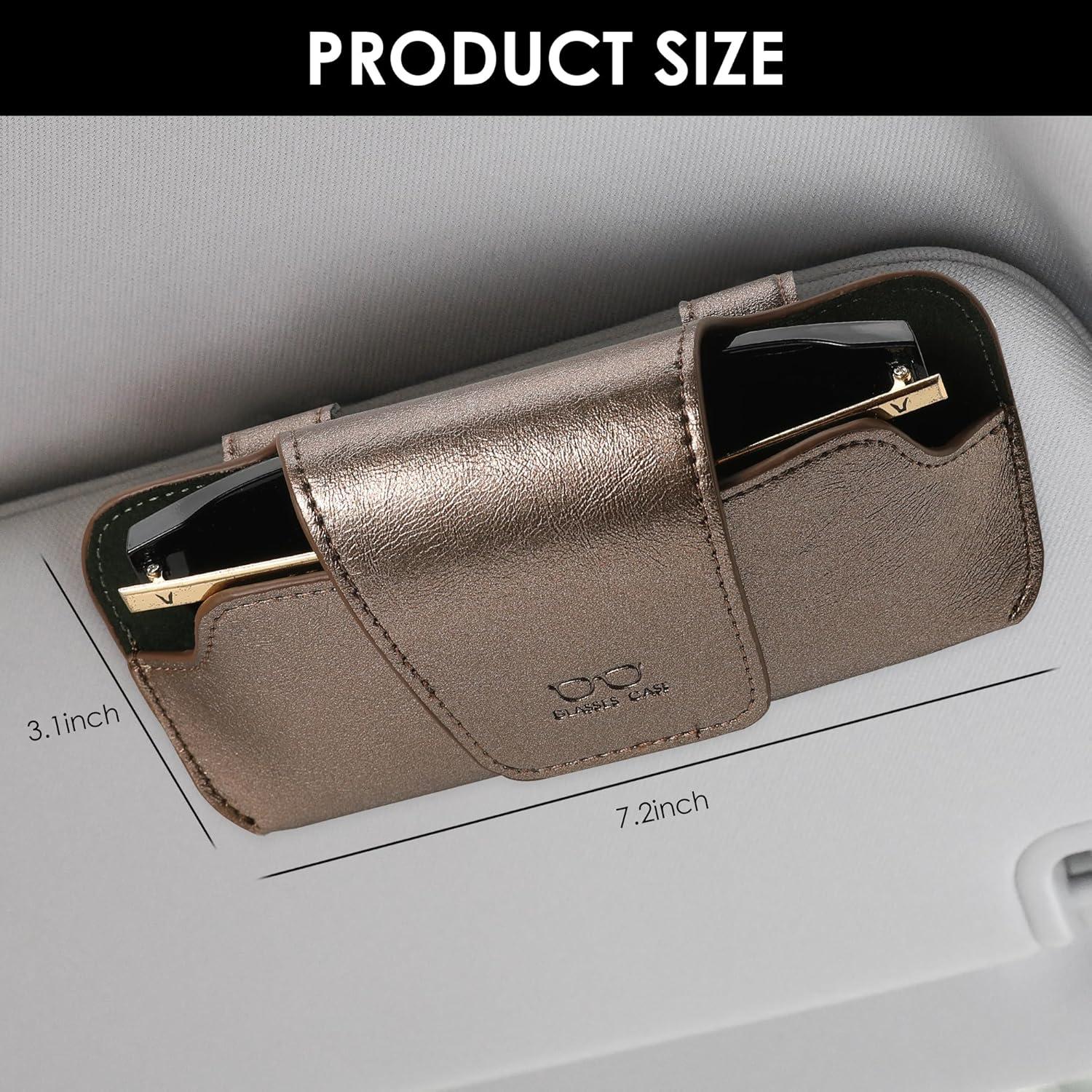 Soporte de Gafas de Sol URIZZD para Visera de Coche Cuero