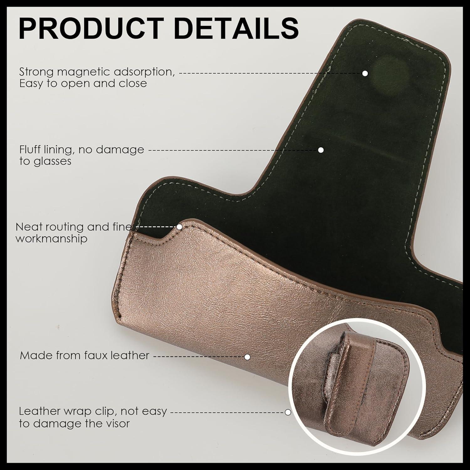 Soporte de Gafas de Sol URIZZD para Visera de Coche Cuero