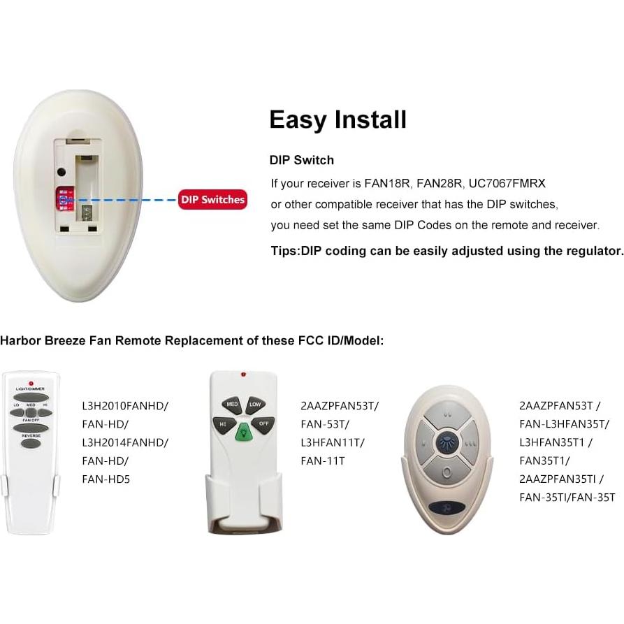 Control Remoto RICCOR 35T BY061 para Ventilador de Techo