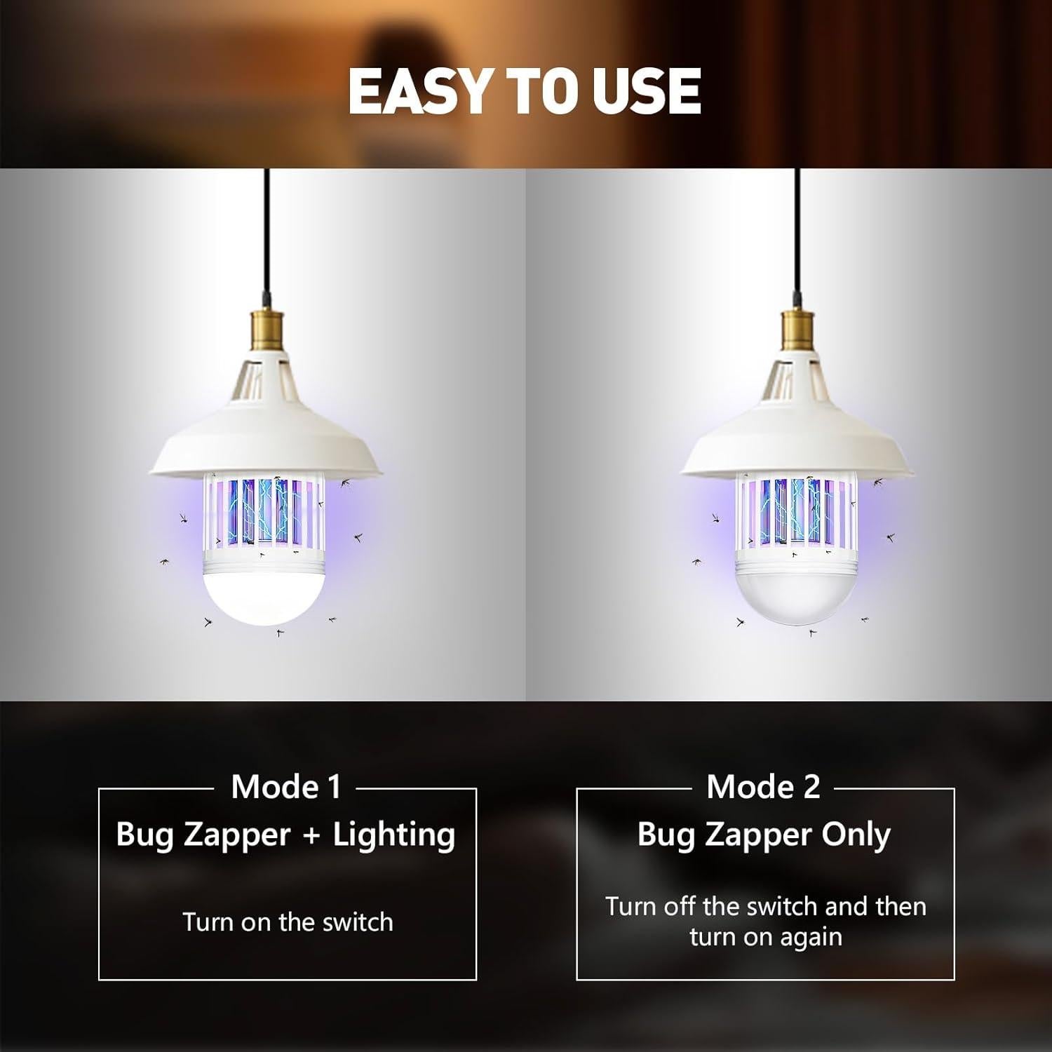 Bombilla Zapper de Insectos Vertmuro 9W Luz UV para Mosquitos