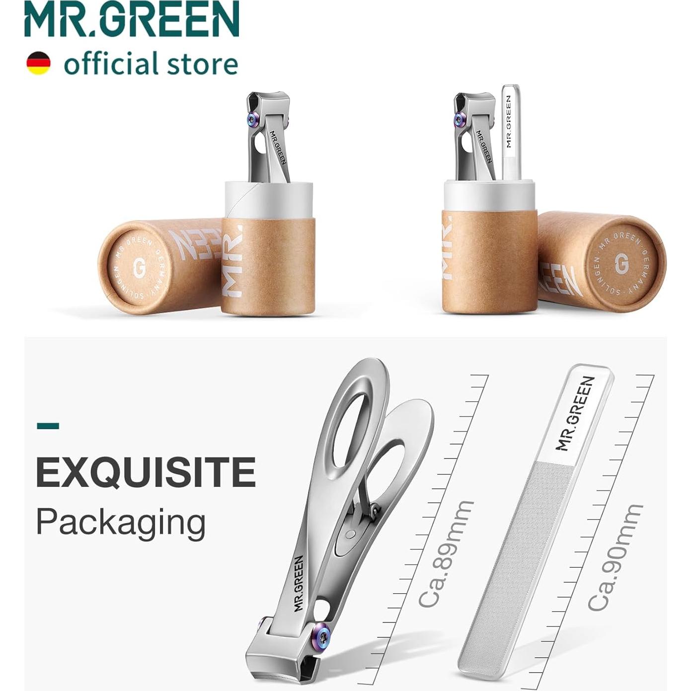 Cortauñas MR.GREEN Acero Inoxidable Grande Apertura Ancha