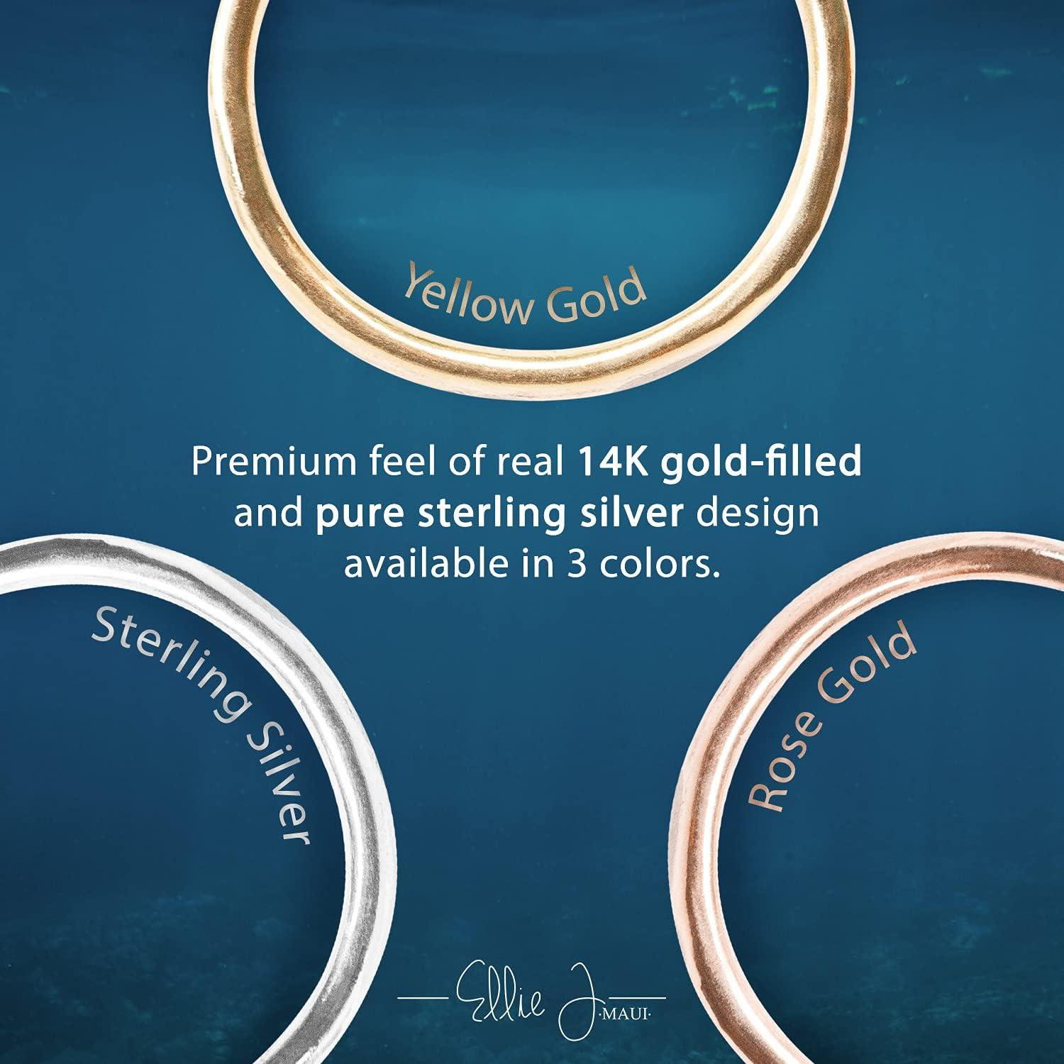 Anillo Abierto de Dedo del Pie Ellie J Maui Plata 925 Oro 14K