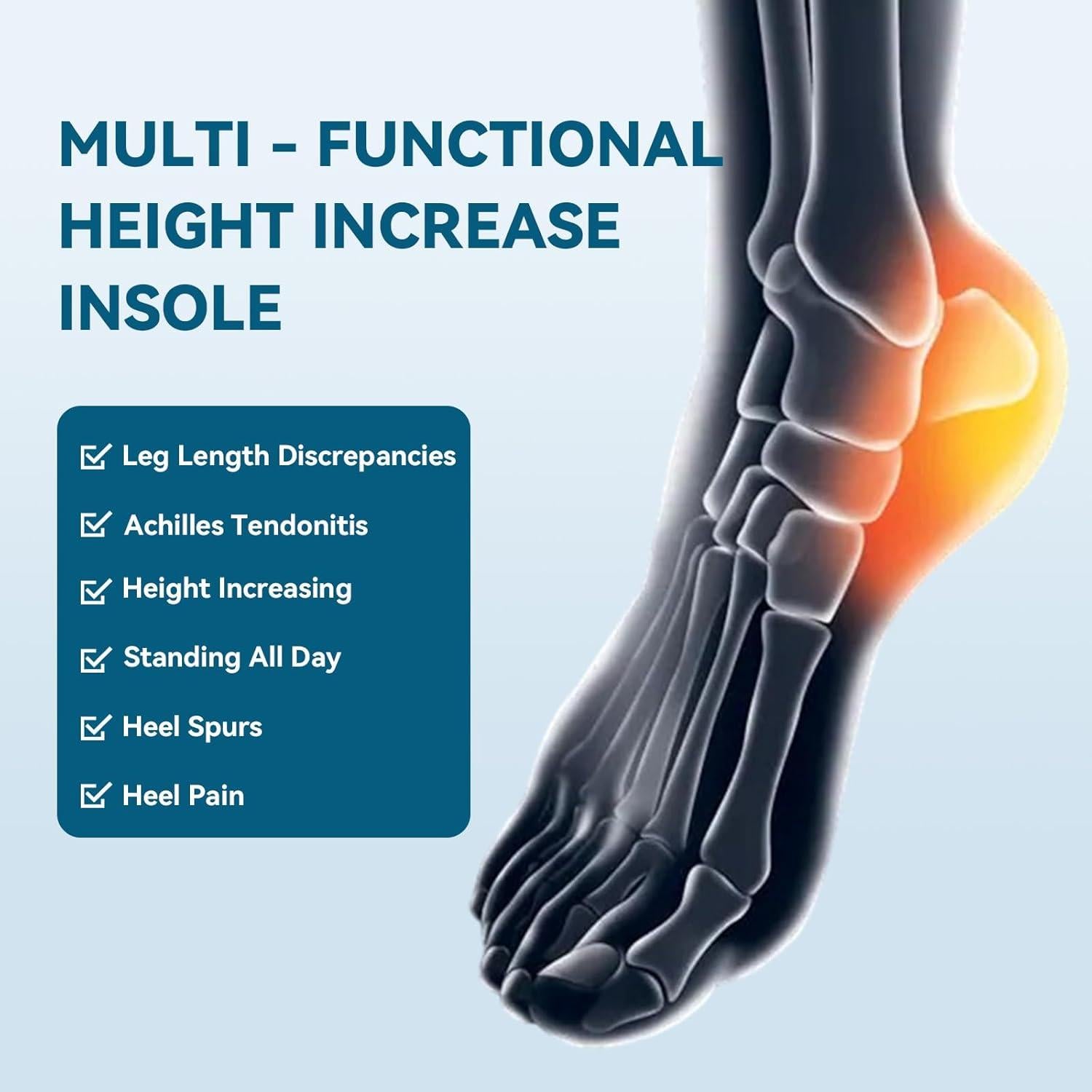 Elevadores de Talón Sumifun de Gel 3 Capas para Mujeres