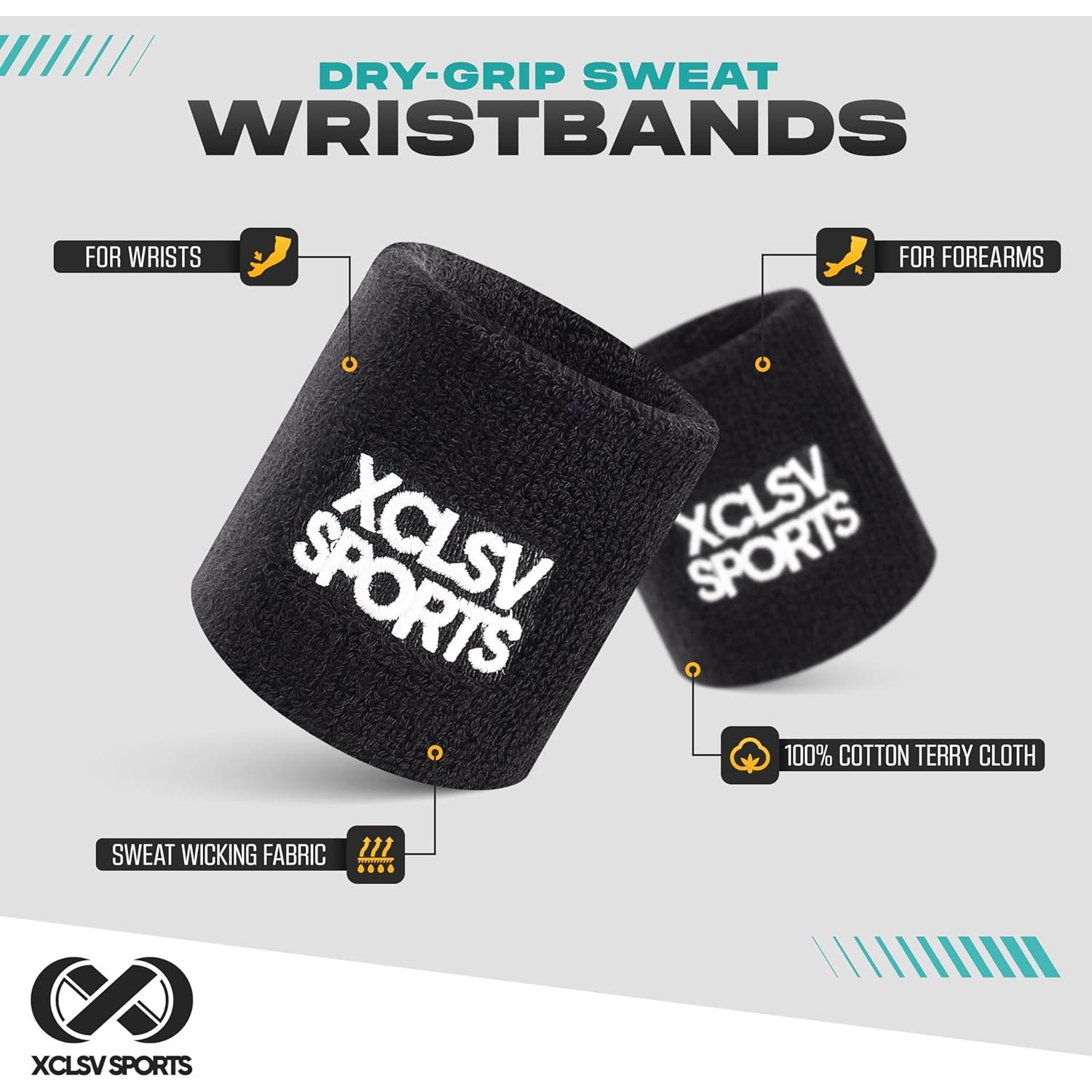 Banda de Muñeca XCLSV SPORTS - Algodón Absorbente - 1 Par