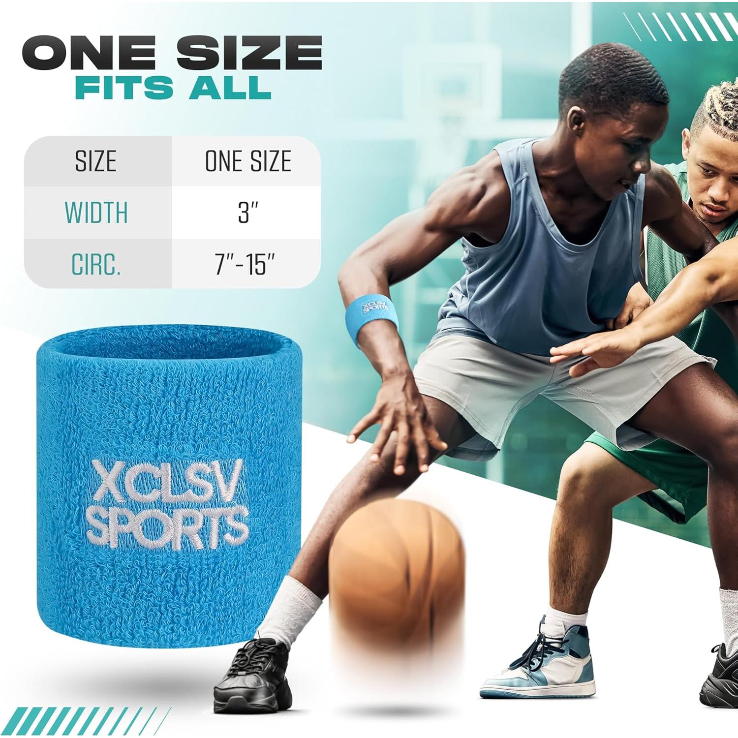 Banda de Muñeca XCLSV SPORTS - Algodón Absorbente - 1 Par