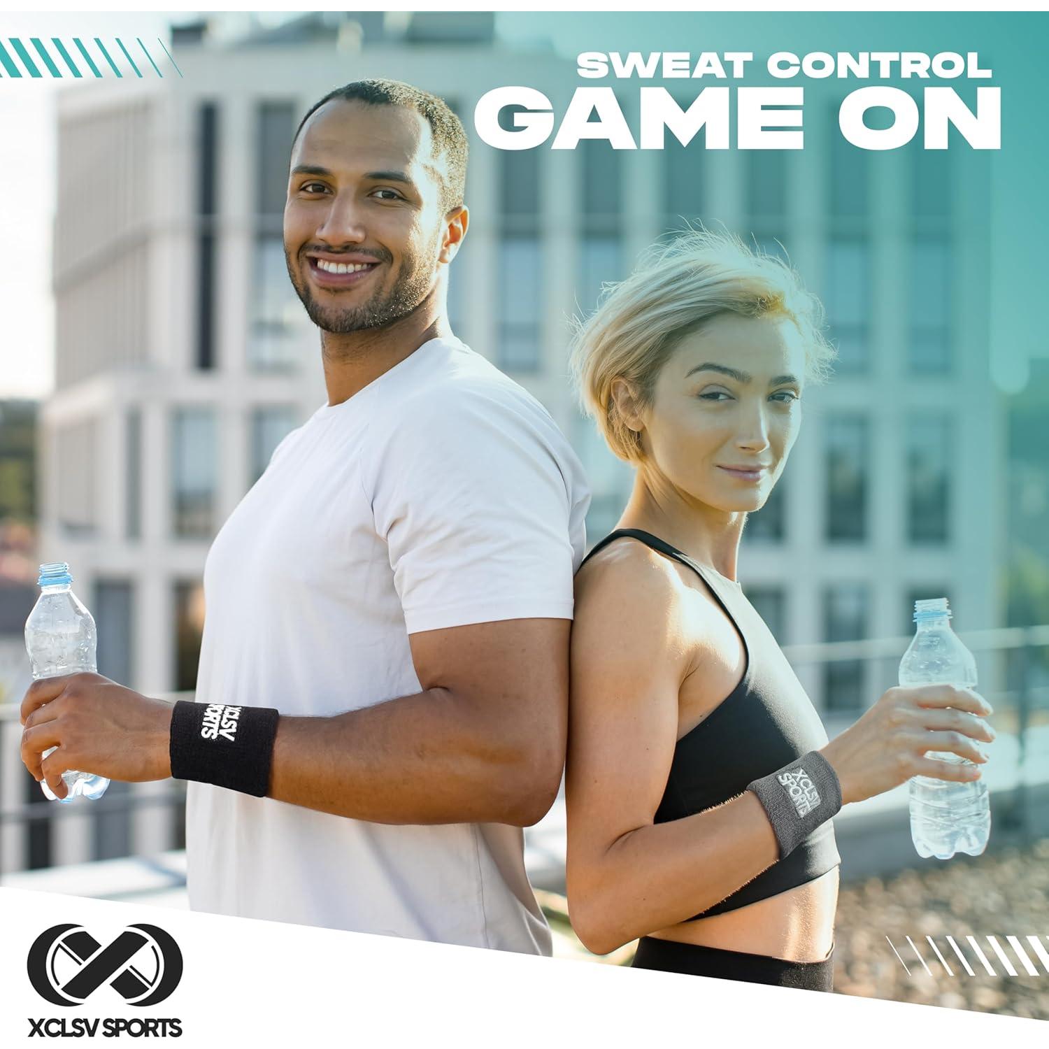 Banda de Muñeca XCLSV SPORTS - Algodón Absorbente - 1 Par