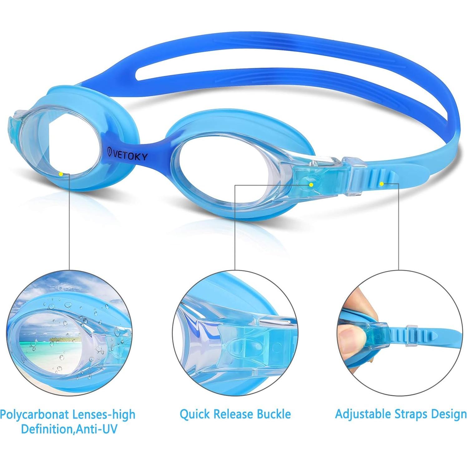 Gafas de natación para niños Huituo, paquete de 2, UV y antiempañantes