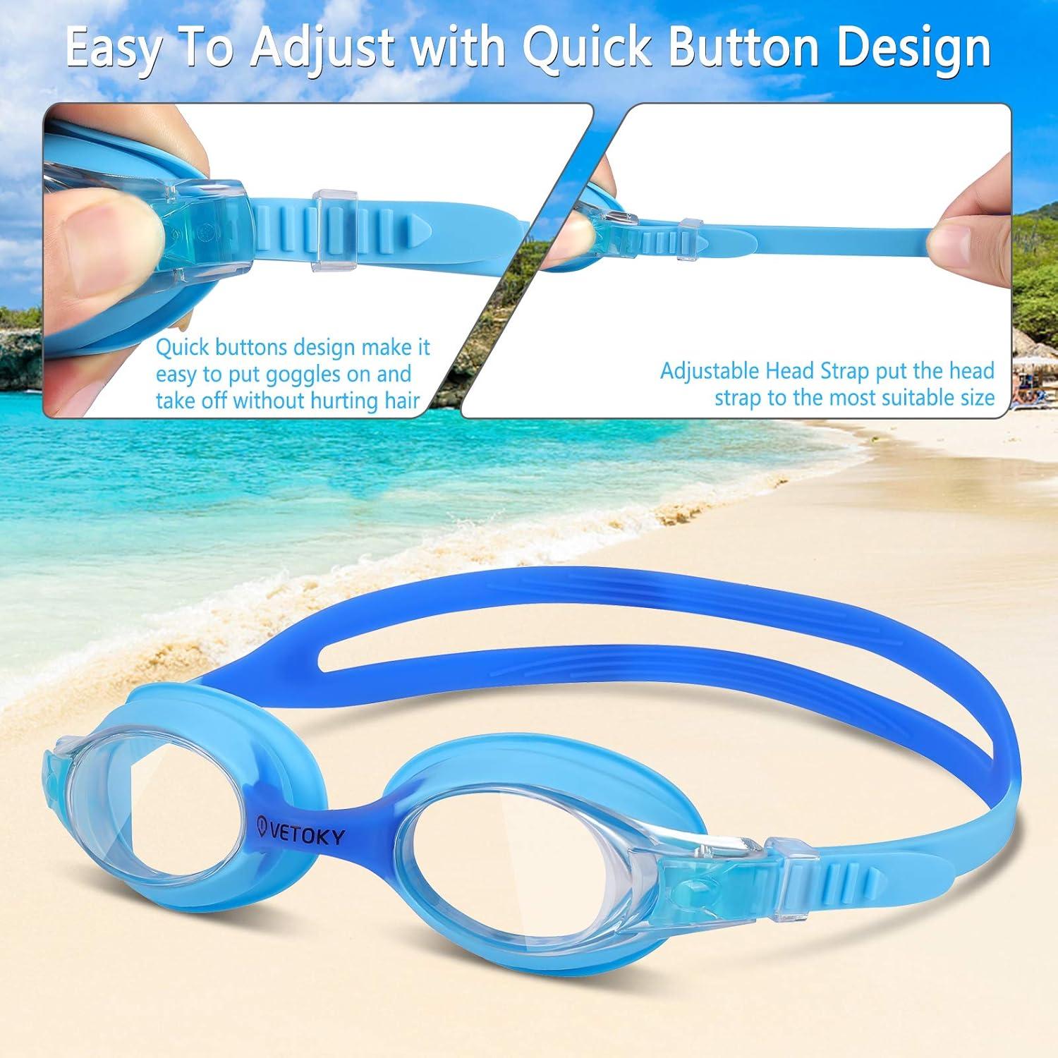 Gafas de natación para niños Huituo, paquete de 2, UV y antiempañantes