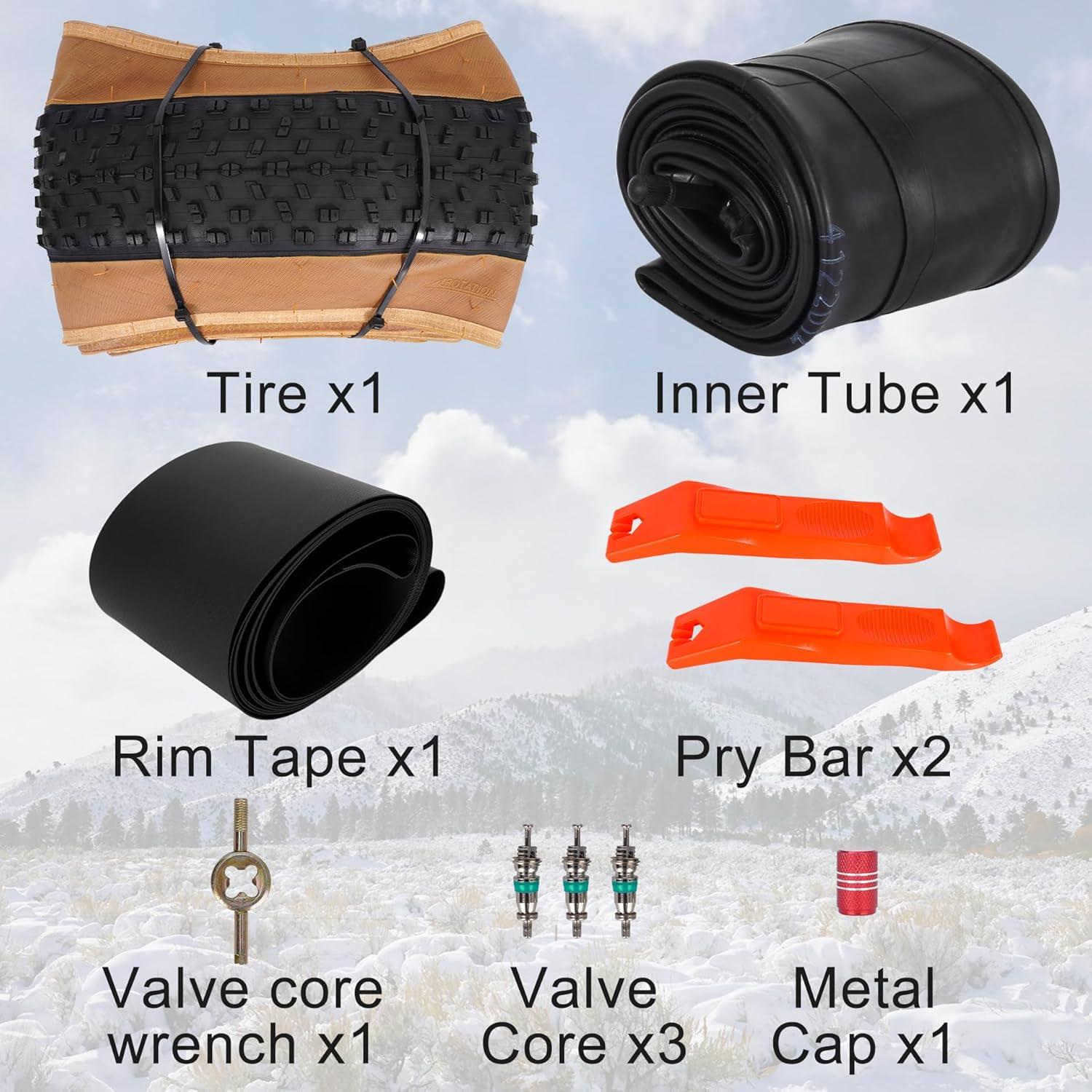 Juego de Neumáticos y Cámara RUHUO 26x4.0 Plegable Resistente