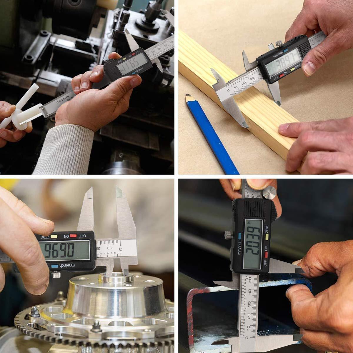 Calibrador Digital Vernier Qfun 150mm Acero Inoxidable Impermeable