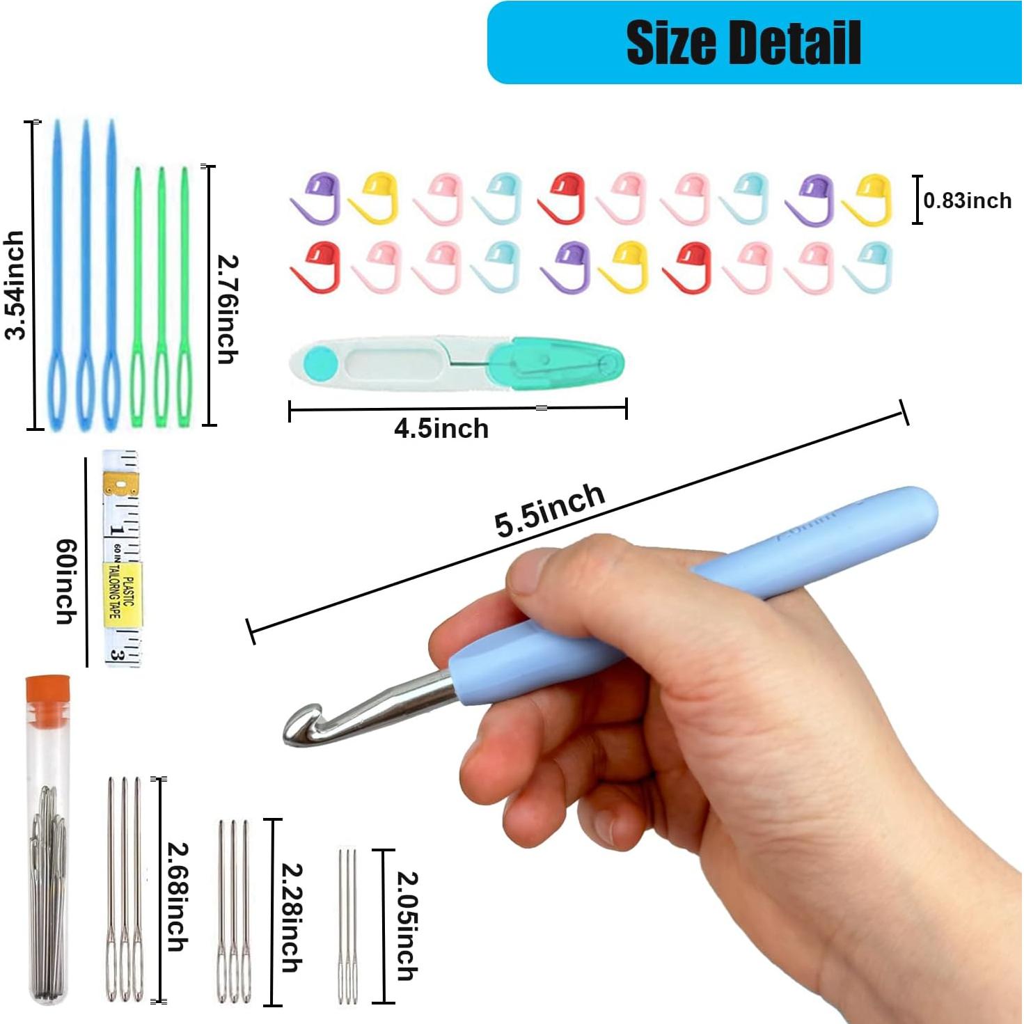 Kit de Ganchillos Weabetfu 50 Piezas Ergonómicos 2mm-6mm