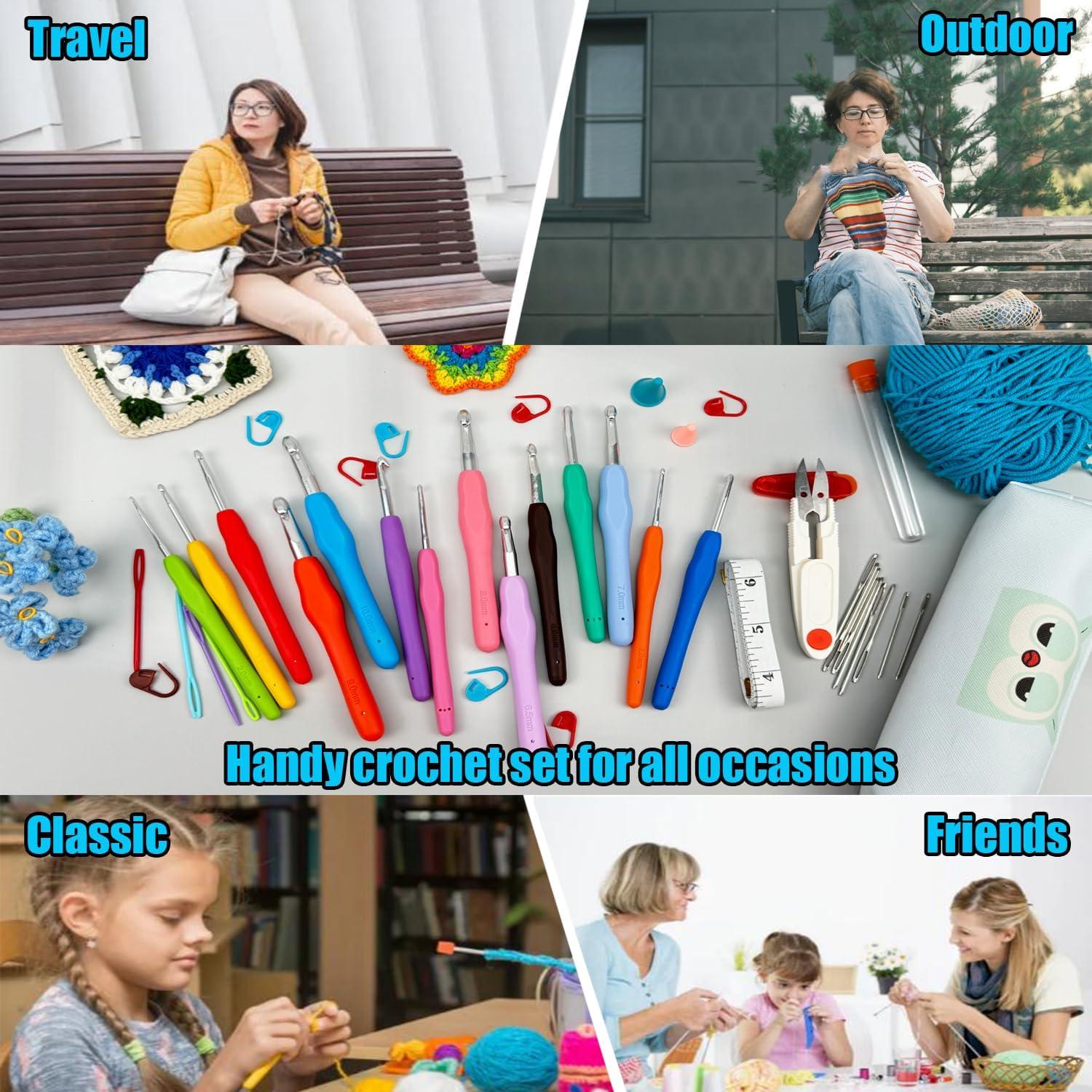 Kit de Ganchillos Weabetfu 50 Piezas Ergonómicos 2mm-6mm