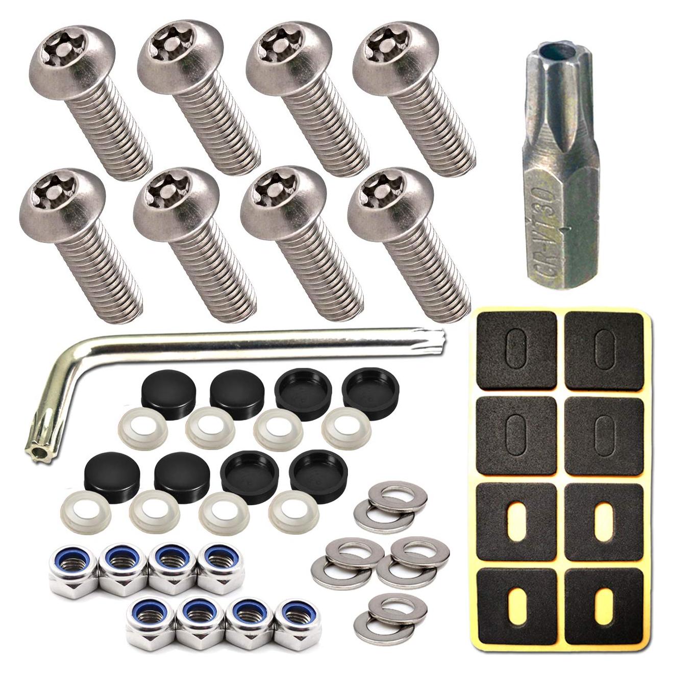 Tornillos Antirrobo para Placas de Matrícula QINMAN M6 20mm Acero Inoxidable