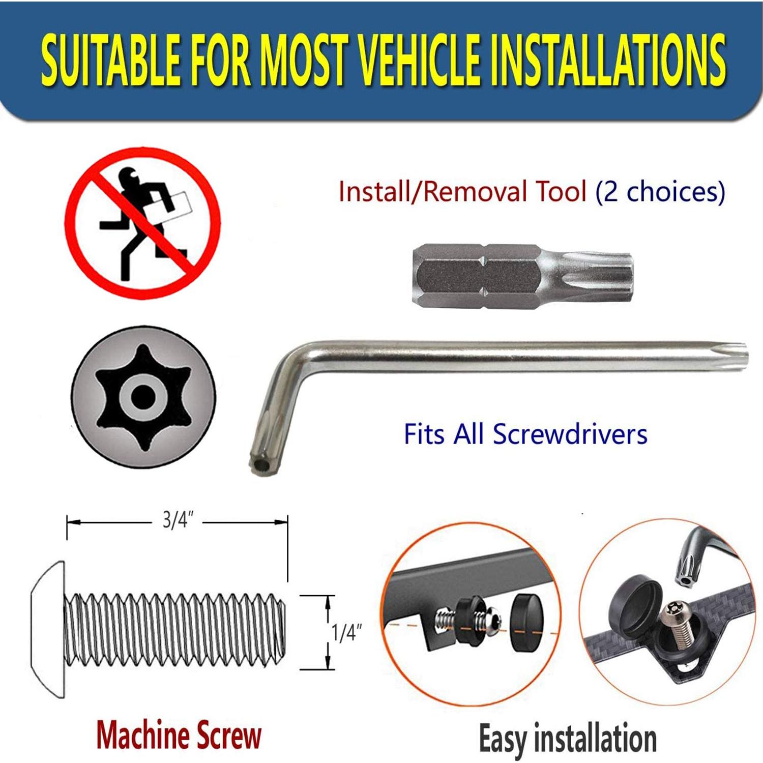Tornillos Antirrobo para Placas de Matrícula QINMAN M6 20mm Acero Inoxidable