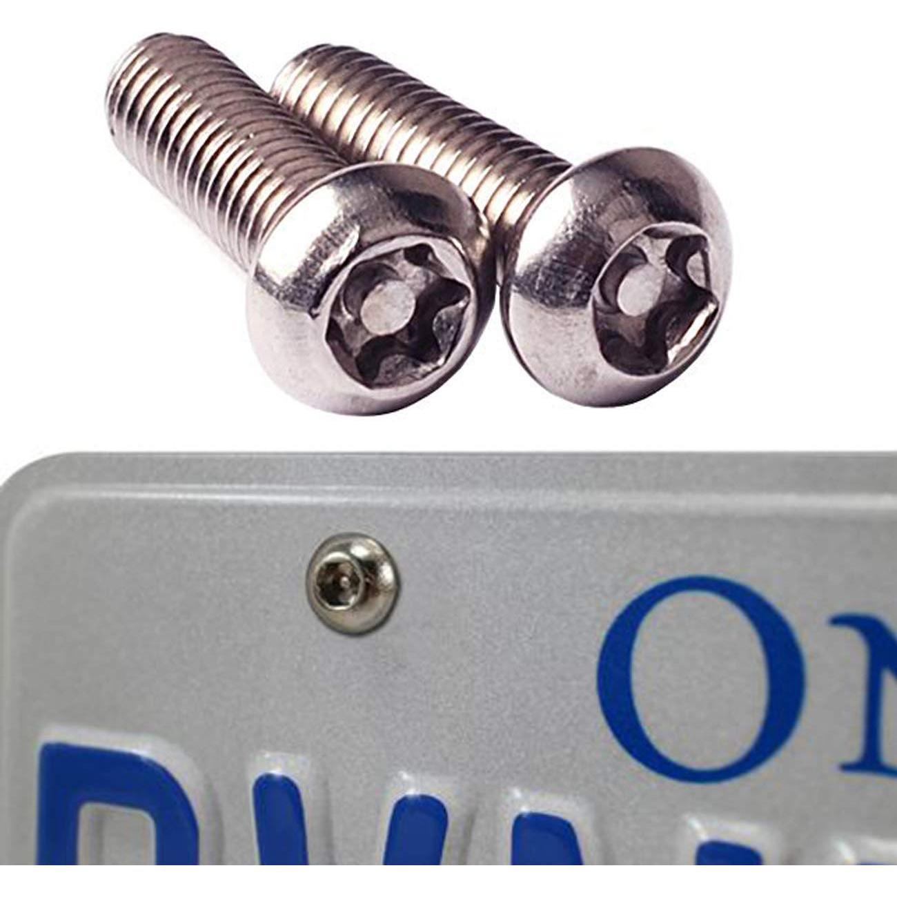 Tornillos Antirrobo para Placas de Matrícula QINMAN M6 20mm Acero Inoxidable