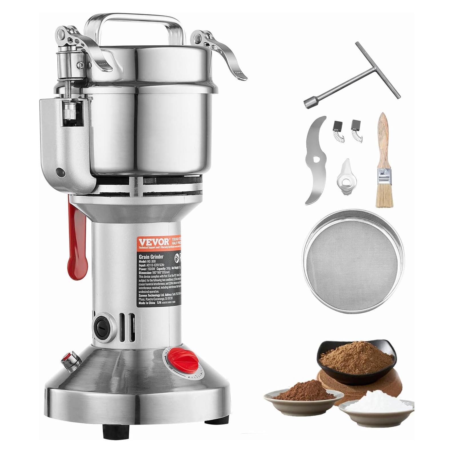 Molinillo de Granos Eléctrico VEVOR 300g Acero Inoxidable 1500W