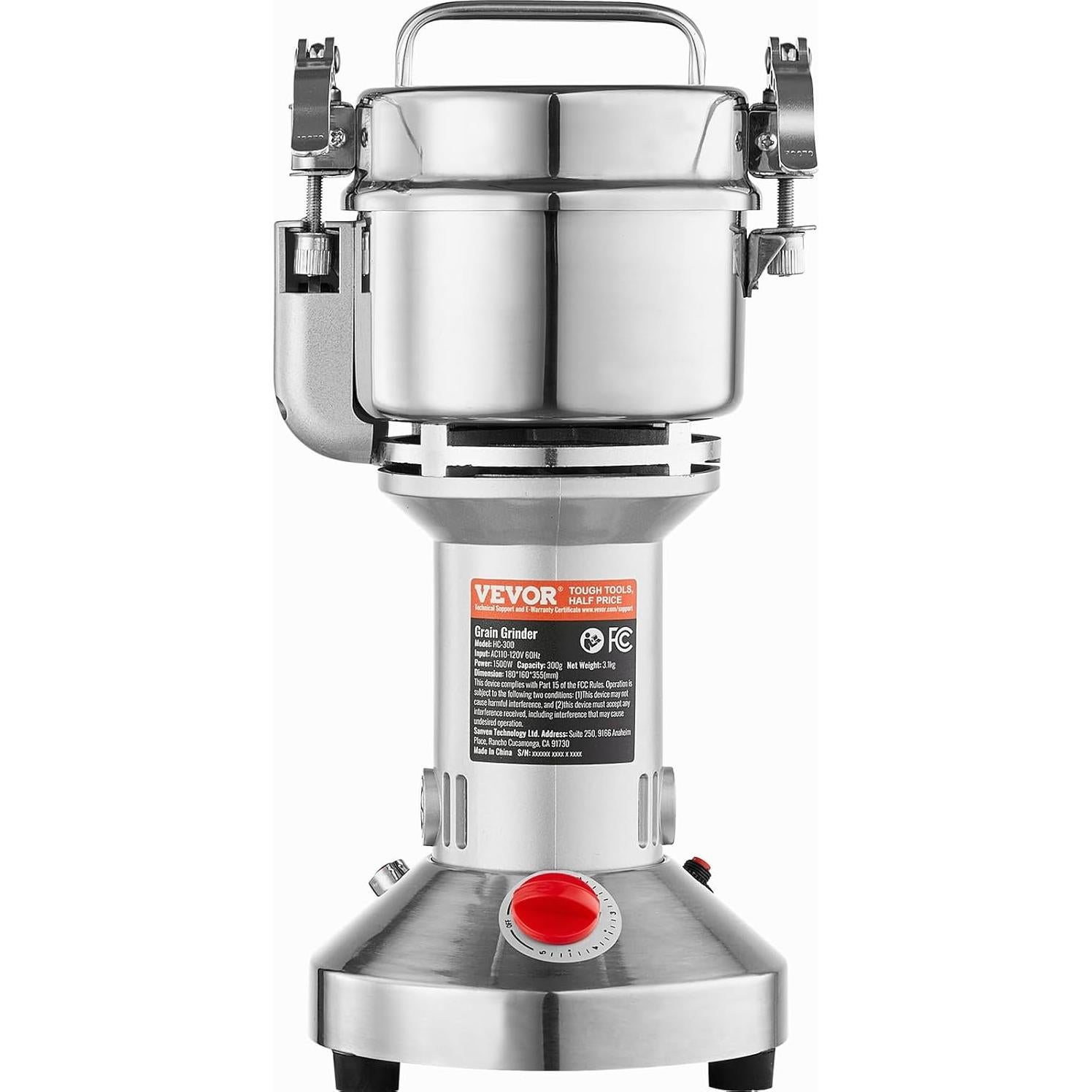 Molinillo de Granos Eléctrico VEVOR 300g Acero Inoxidable 1500W