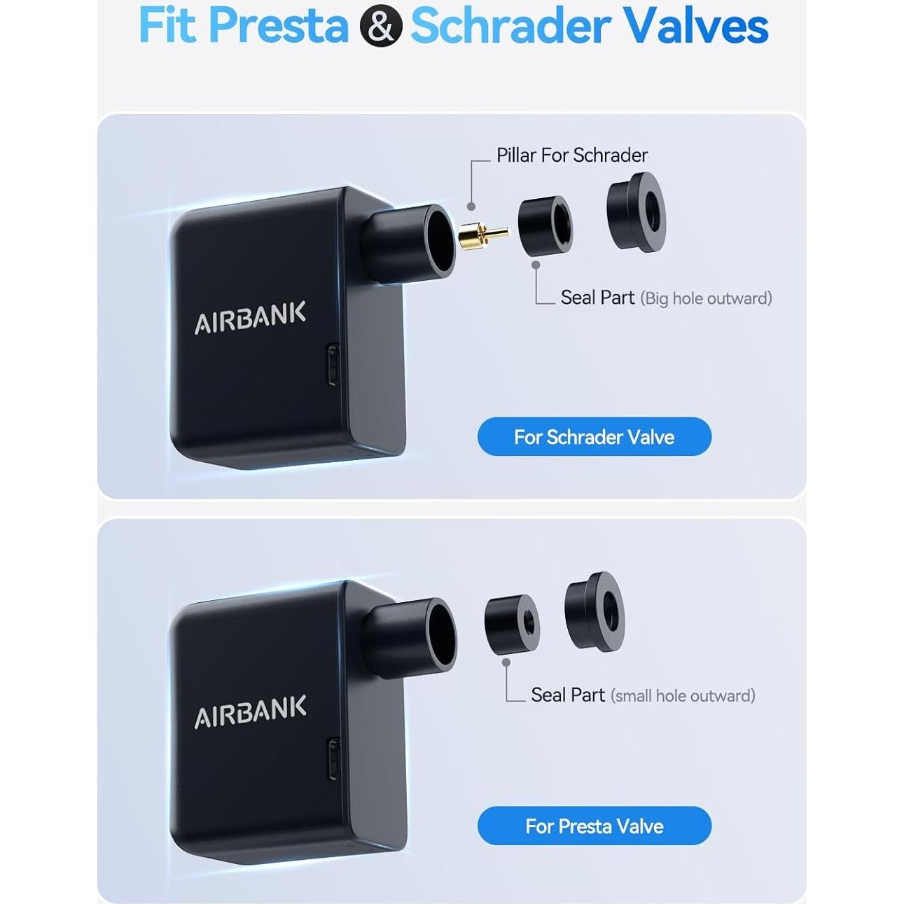 Bomba Eléctrica de Bicicleta AIRBANK POCKET 100PSI Compacta