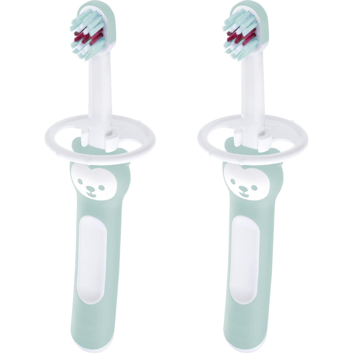 Cepillos de Dientes MAM para Bebés 6+ Meses con Escudo Seguridad