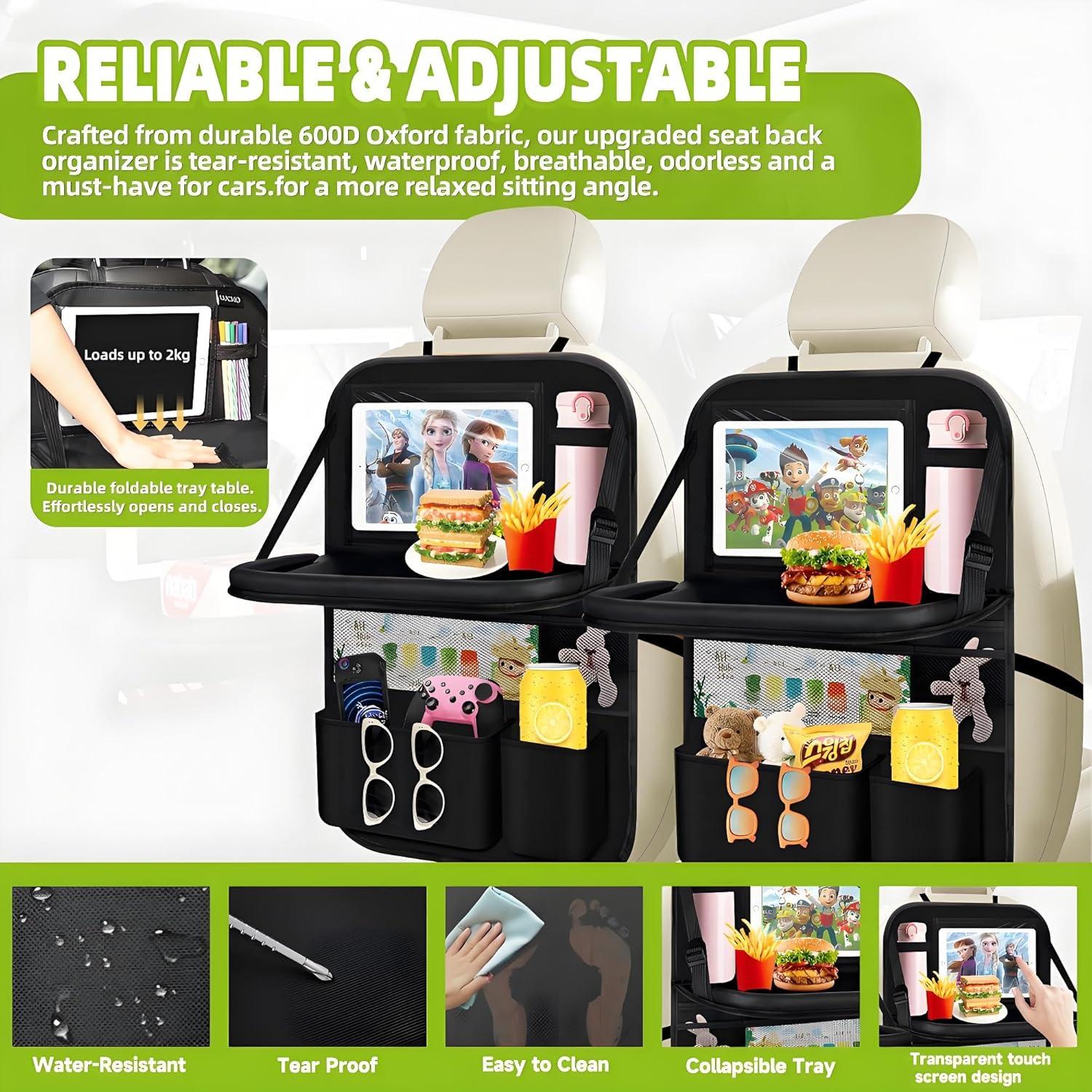 Organizador de Asiento Trasero AIUSLN con Mesa Plegable 9+1 Bolsillos