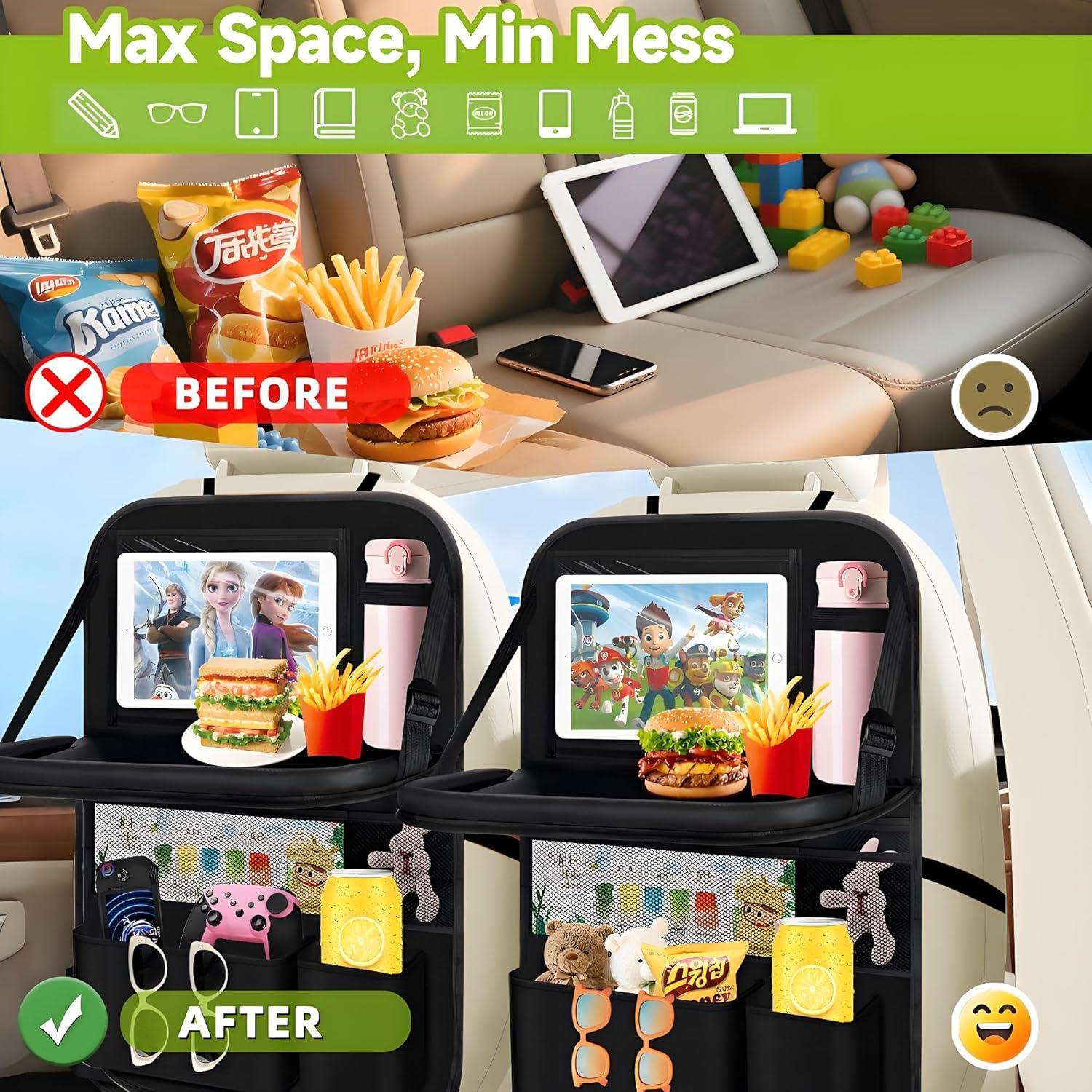 Organizador de Asiento Trasero AIUSLN con Mesa Plegable 9+1 Bolsillos