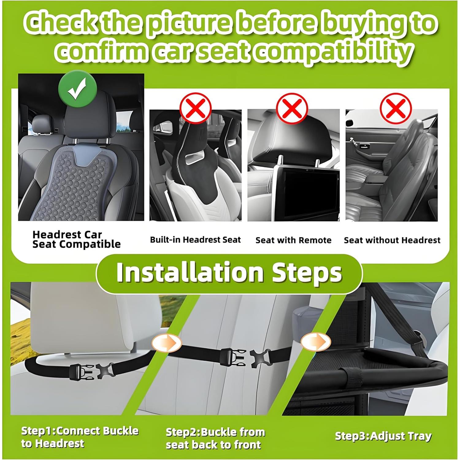 Organizador de Asiento Trasero AIUSLN con Mesa Plegable 9+1 Bolsillos