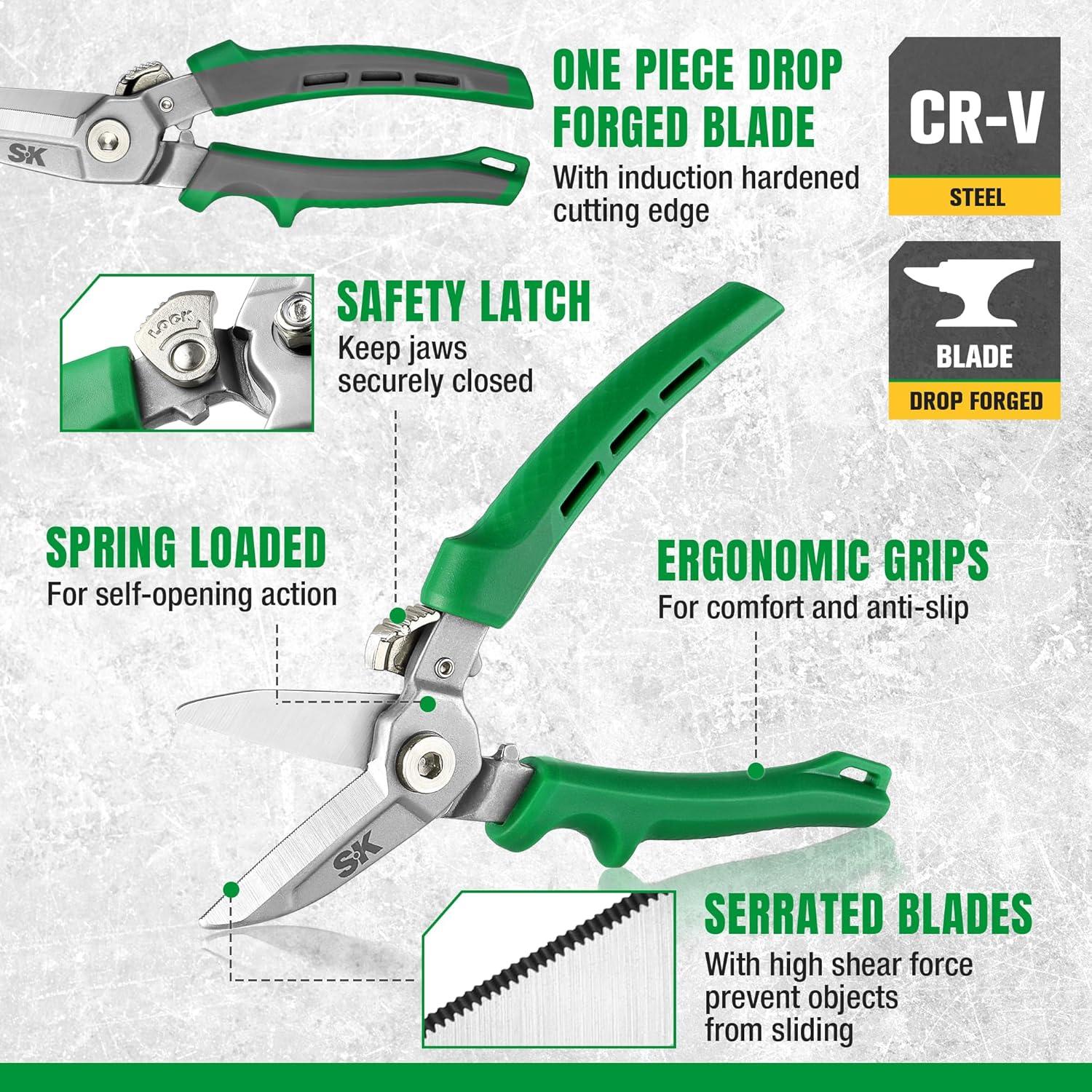 Tijeras multiusos SK 18 cm acero CR-V con bloqueo de seguridad