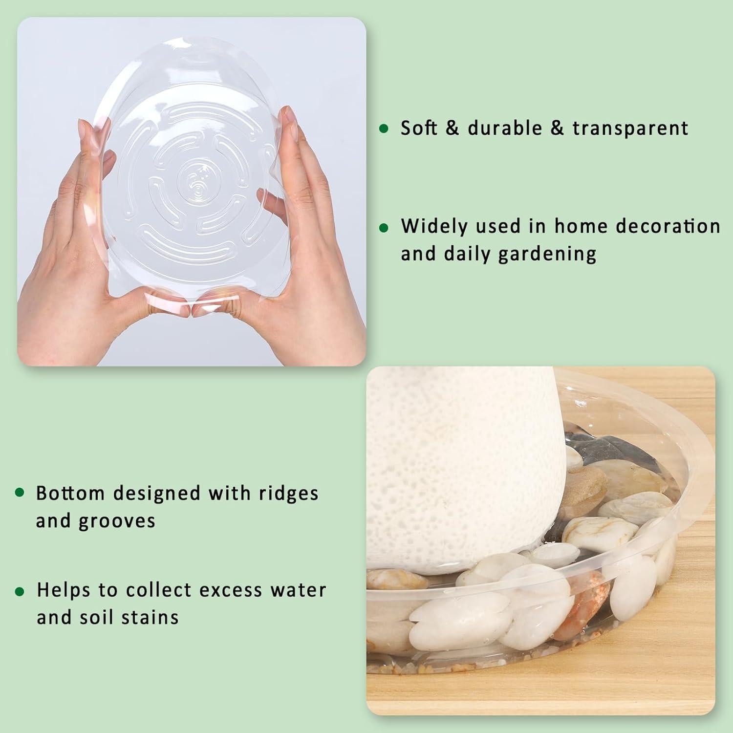 Platillos Transparentes JERIA 15.24 cm 20 Pack para Macetas